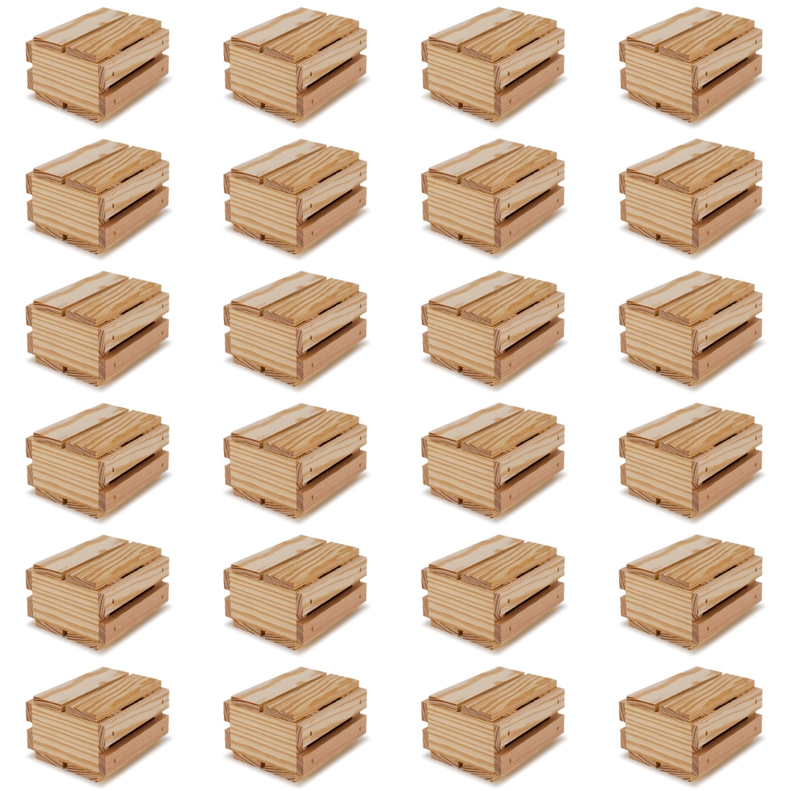 24 Small wooden crates with lid 4x4x2.5