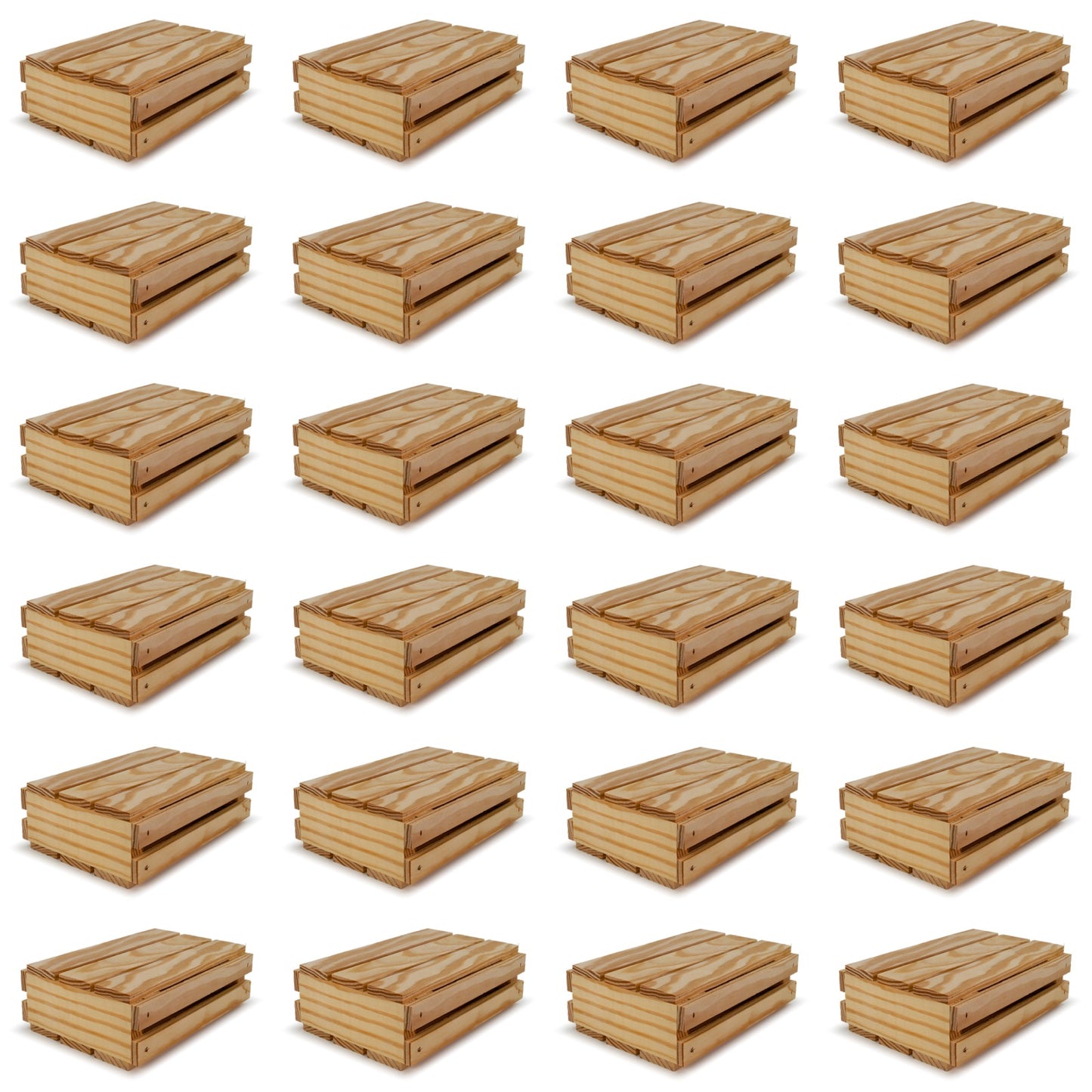 24 Small wooden crates with lid 8x6x2.5