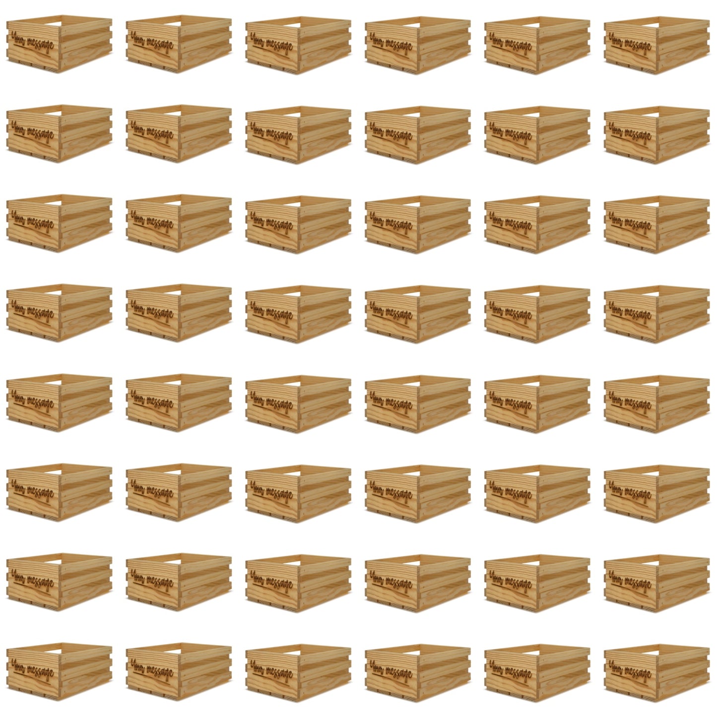 48 Small wooden crates 10x8x4.5 with your custom message