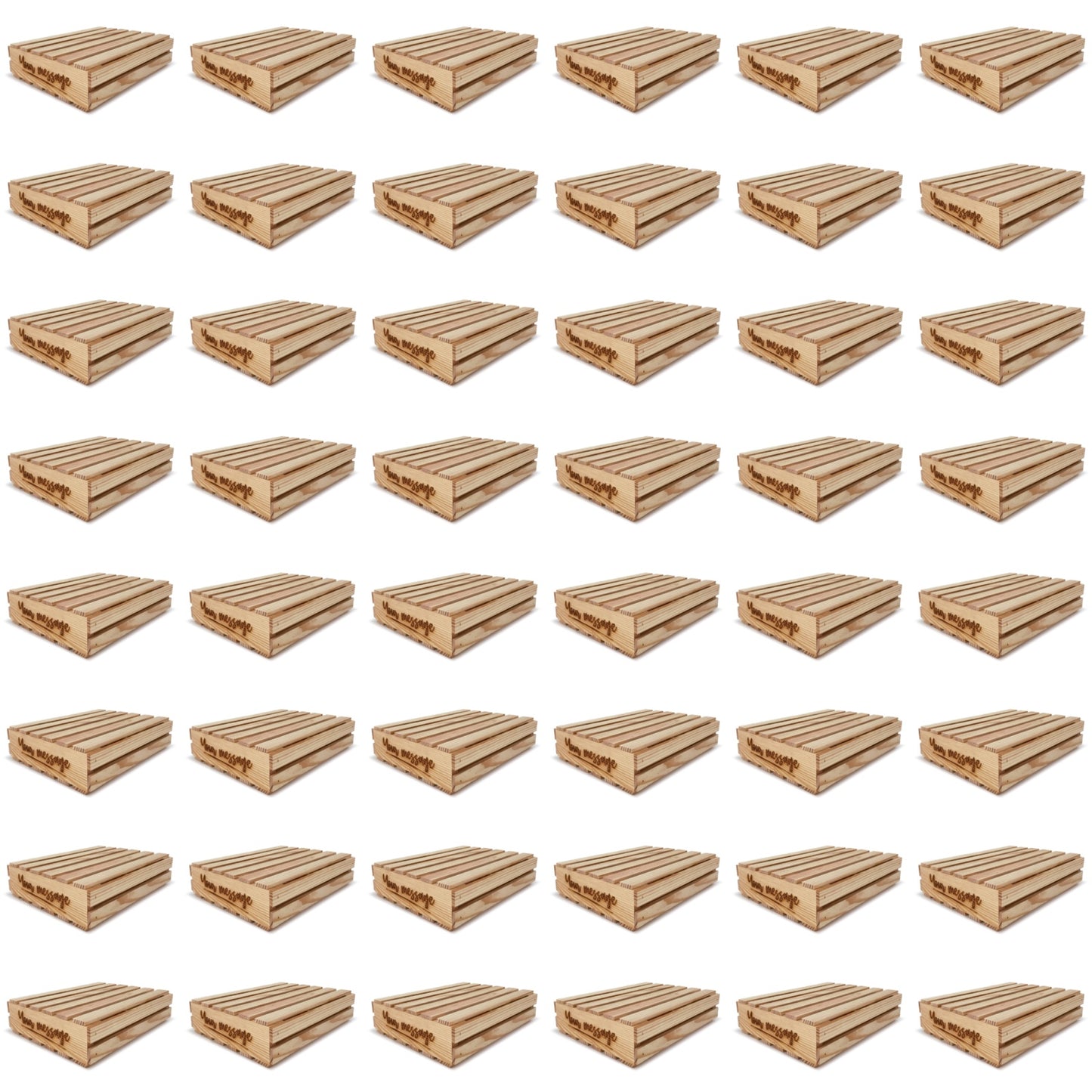 48 Customizable small wooden crates with lid 14x12x3.5