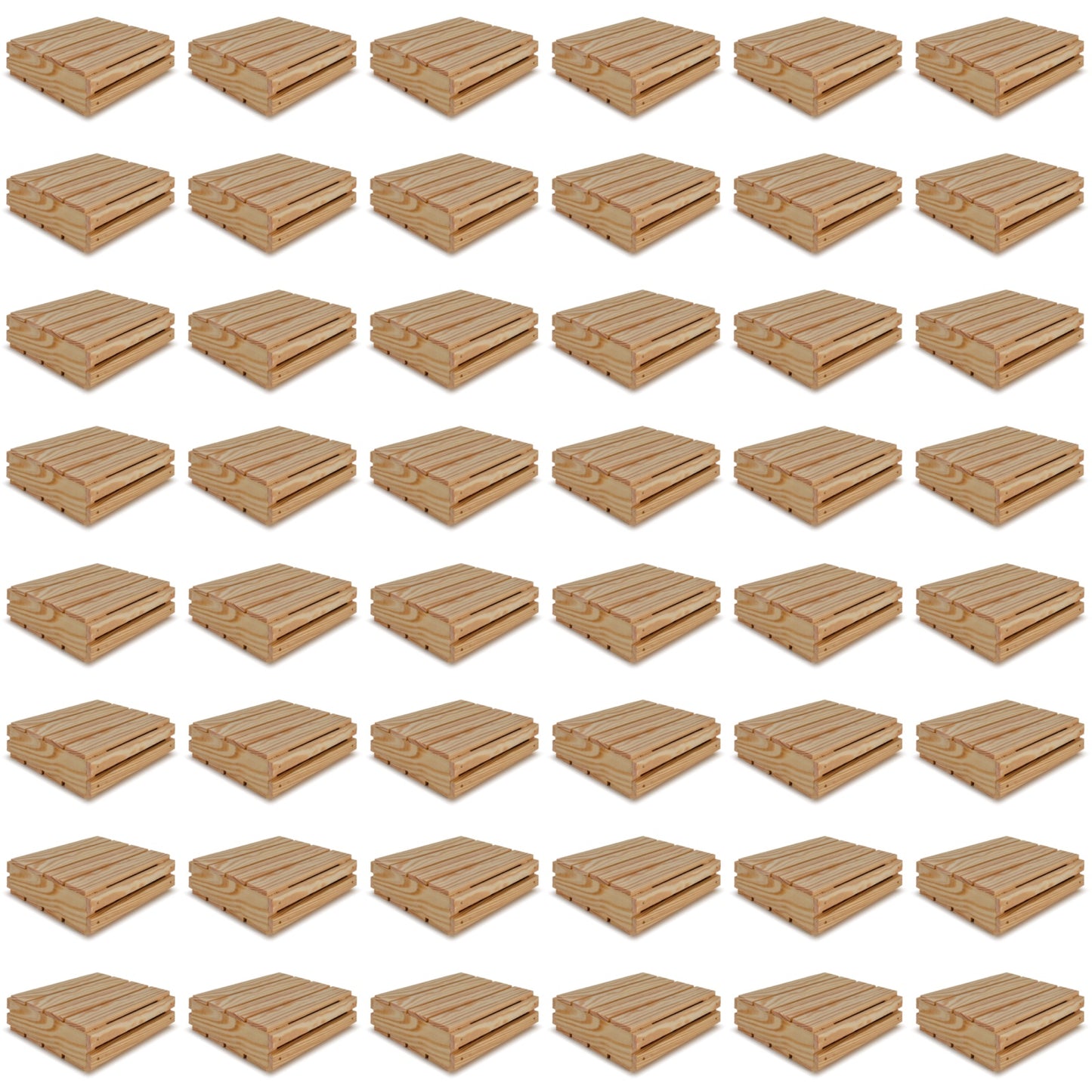 96 Small wooden crates with lids 8x8x2.5