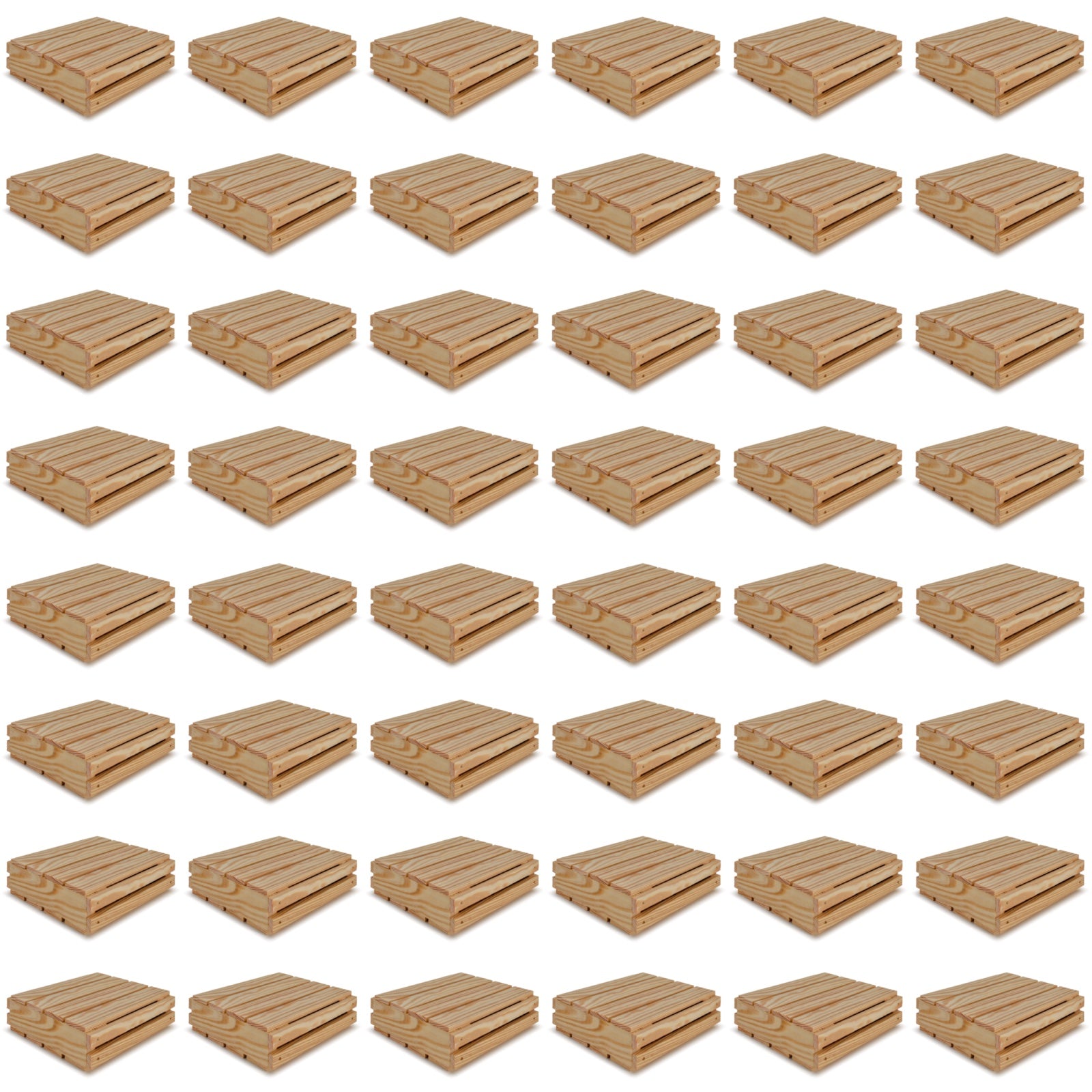 96 Small wooden crates with lids 8x8x2.5