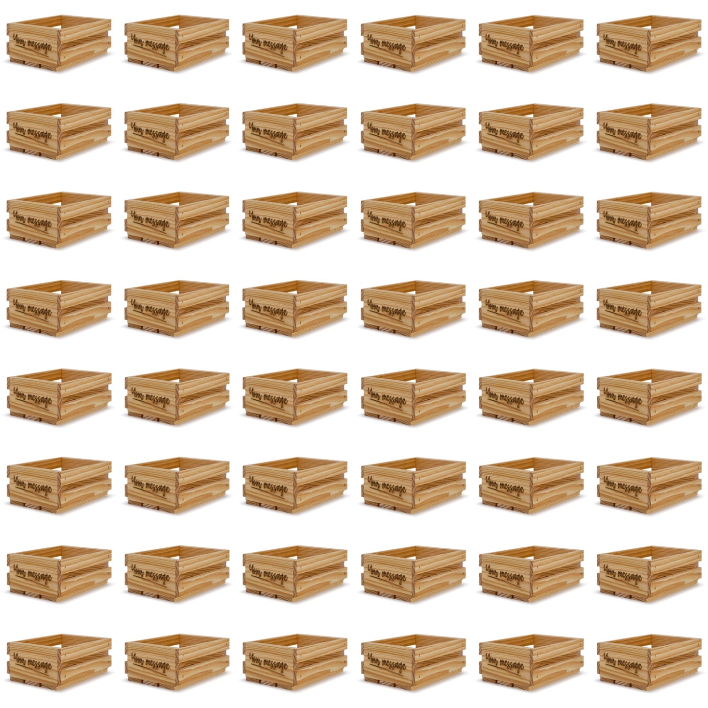 48 Small wooden crates with your message 8x6x3.5