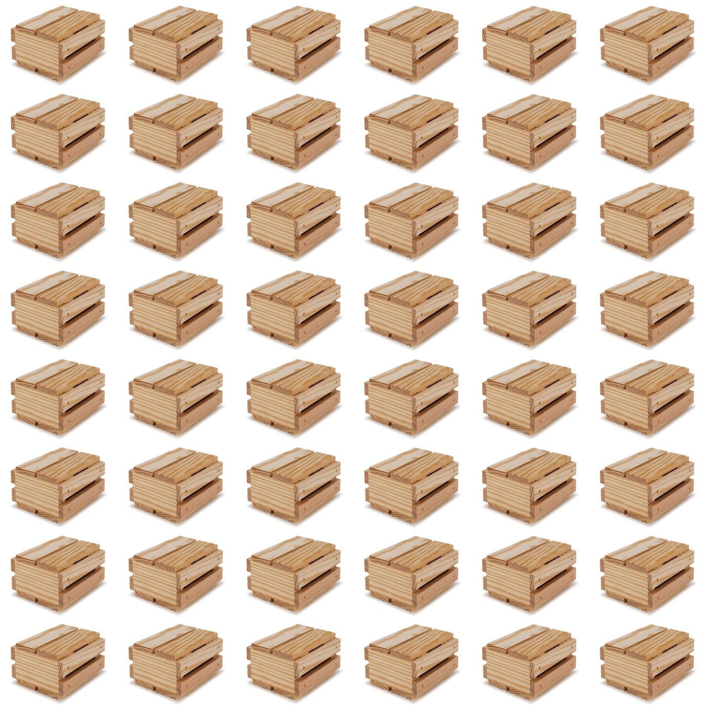 48 Small wooden crates with lid 4x4x2.5