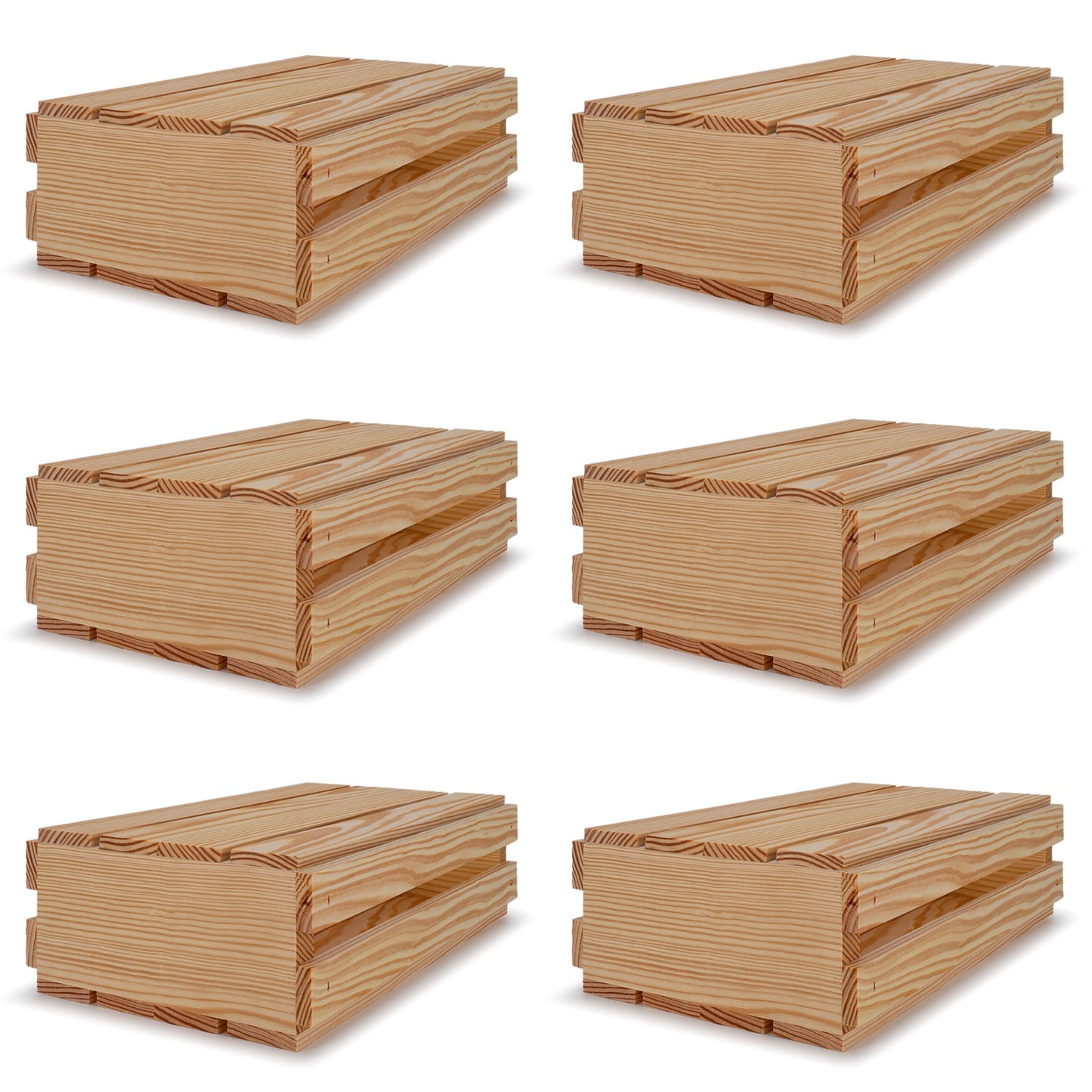 6- 2 bottle wine crates with lid 13x7.5x3.5