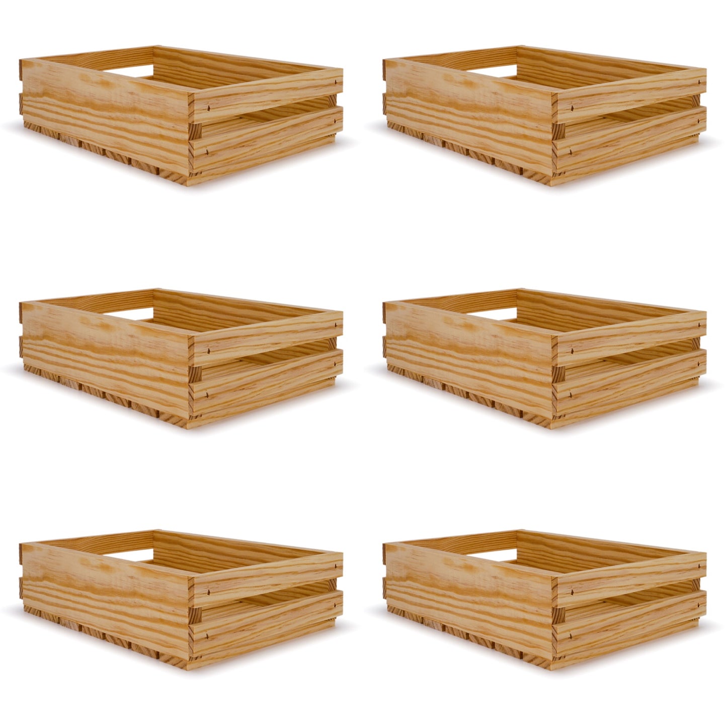 6 Small wooden crates 9x14x3.5