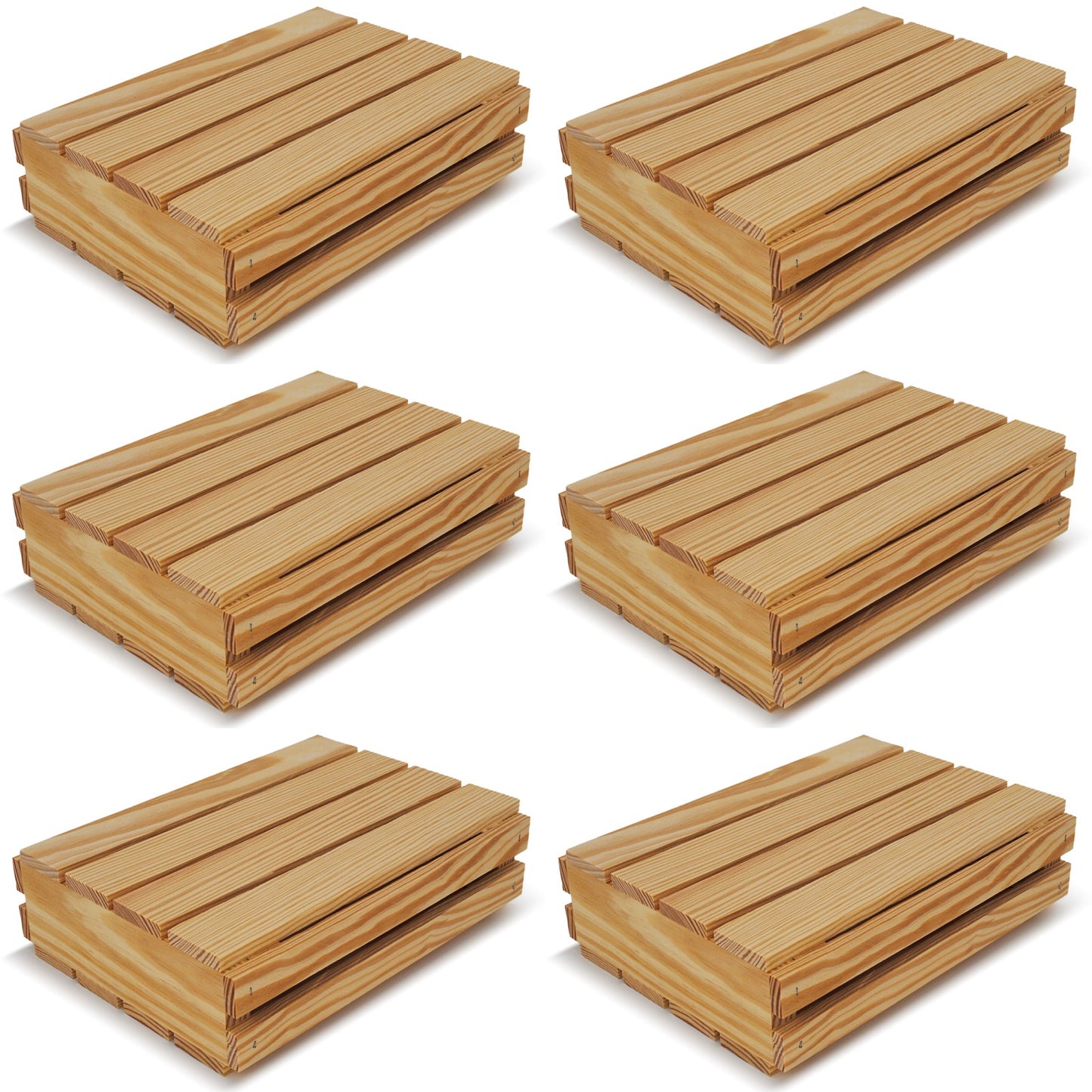 6 Small wooden crates with lid 10x8x2.5
