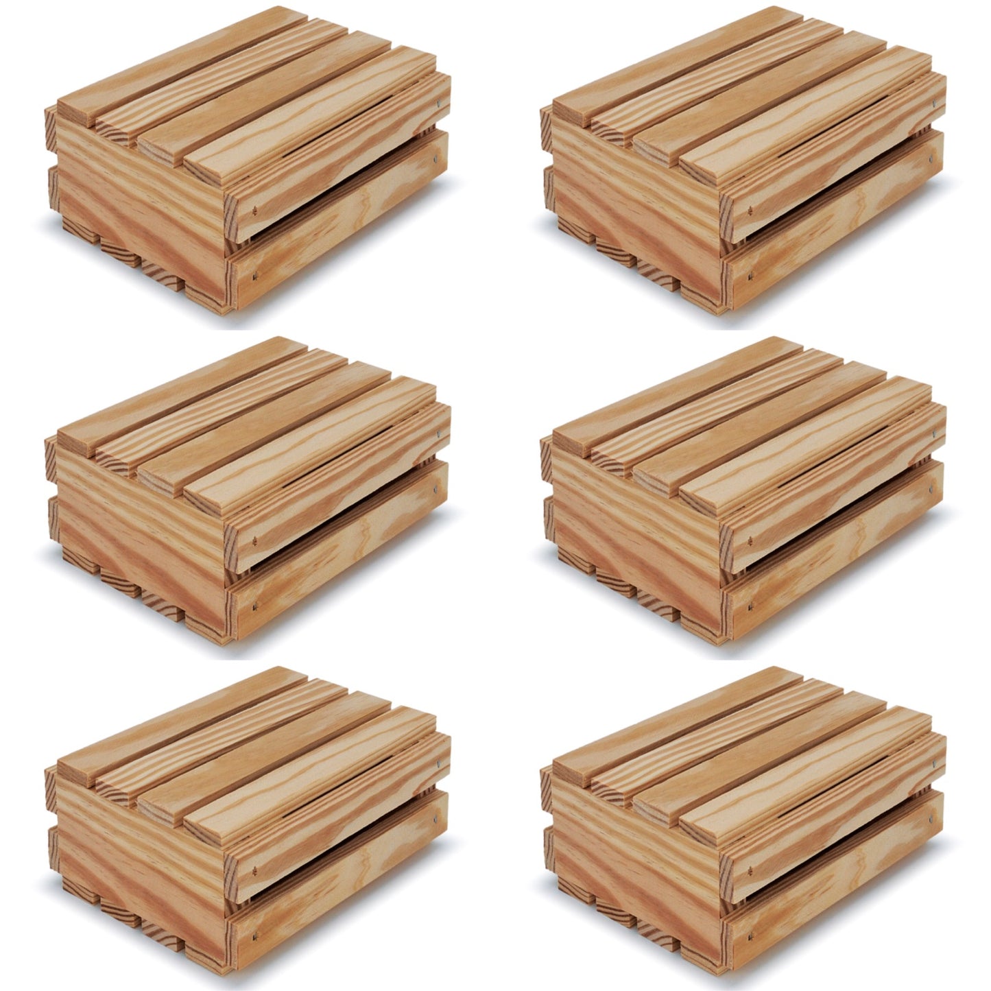 6 Small wooden crates with lid 6x5x2.5