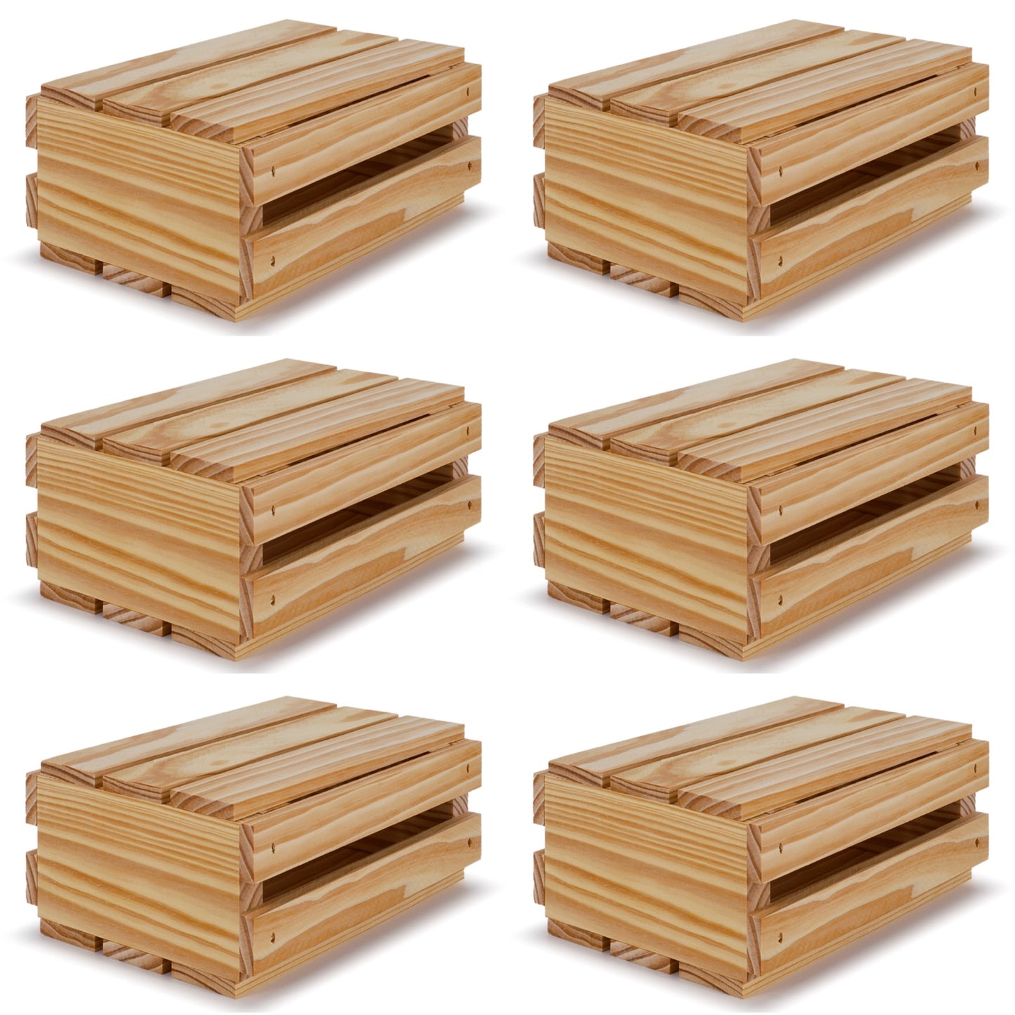 6 Small wooden crates with lid 8x6x3.5