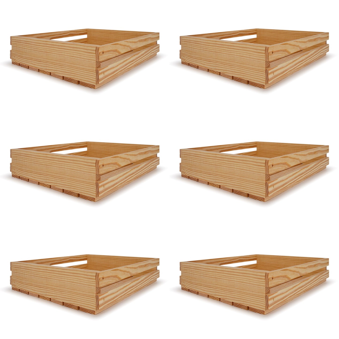 6 Small wooden crates 16x14x3.5