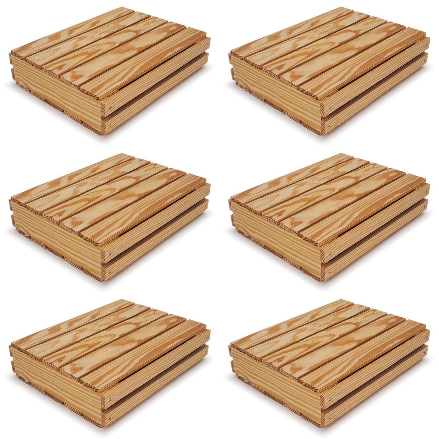 6 Small wooden crates with lid 12x10x2.5