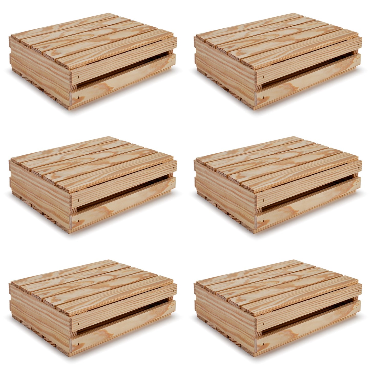 6 Small wooden crates with lid 12x10x3.5