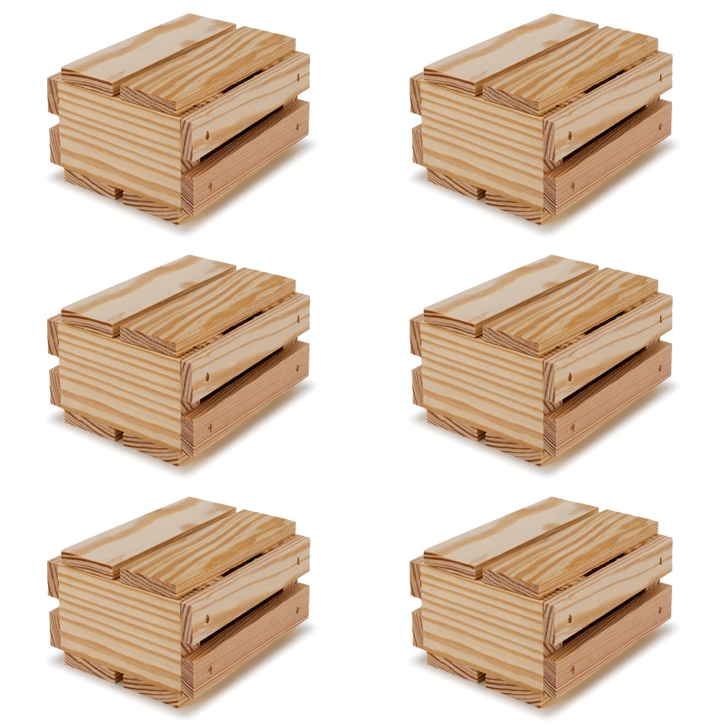 6 Small wooden crates with lid 4x4x2.5