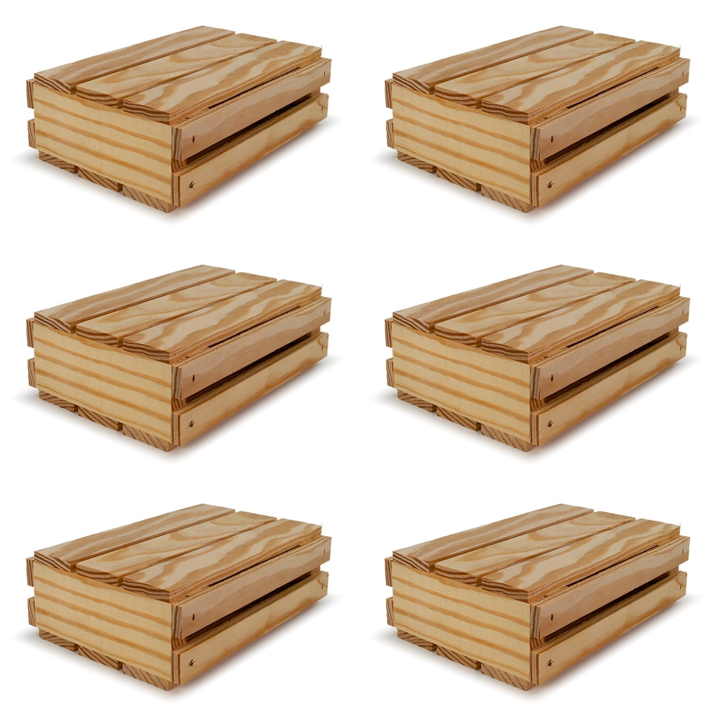 6 Small wooden crates with lid 8x6x2.5