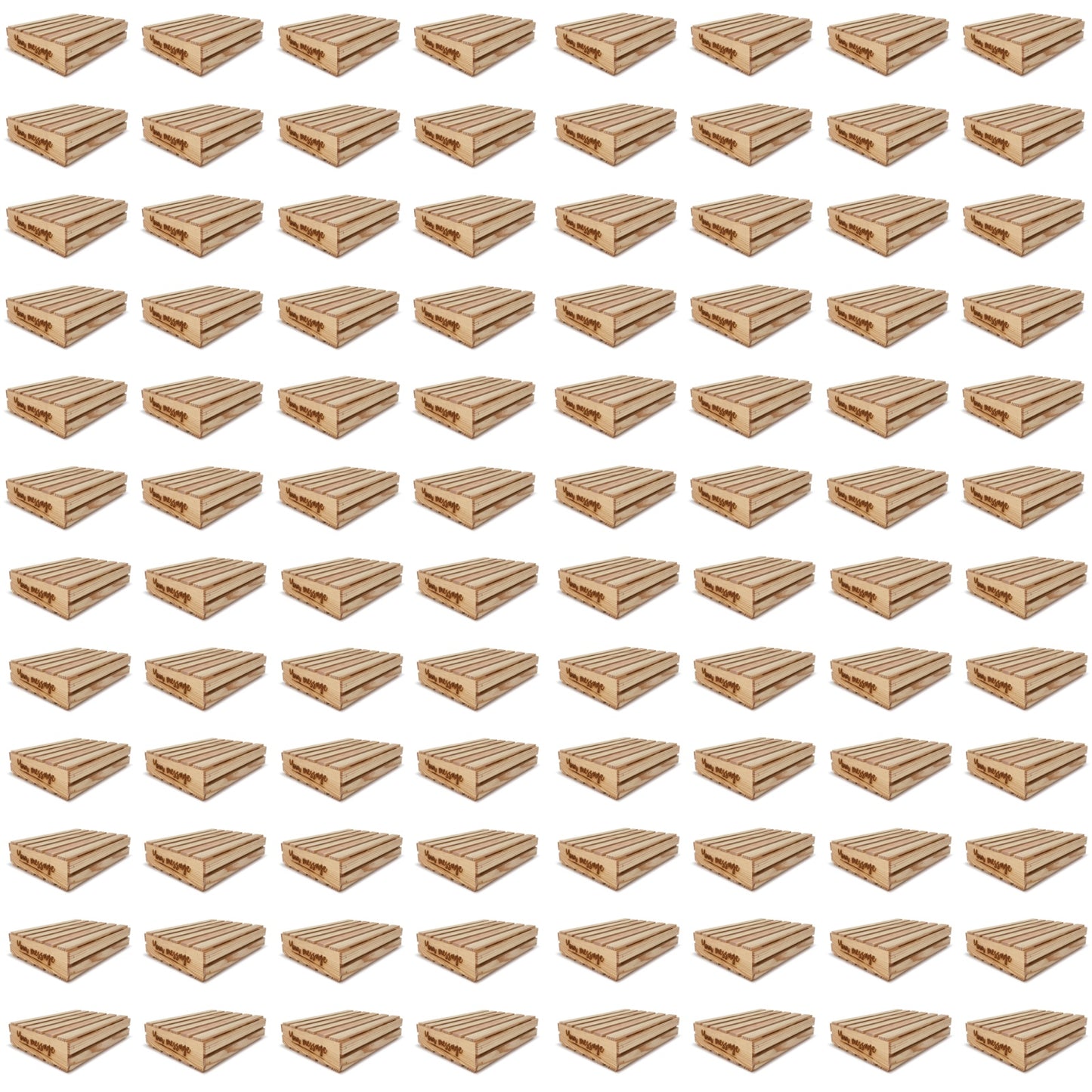 96 Customizable small wooden crates with lid 14x12x3.5