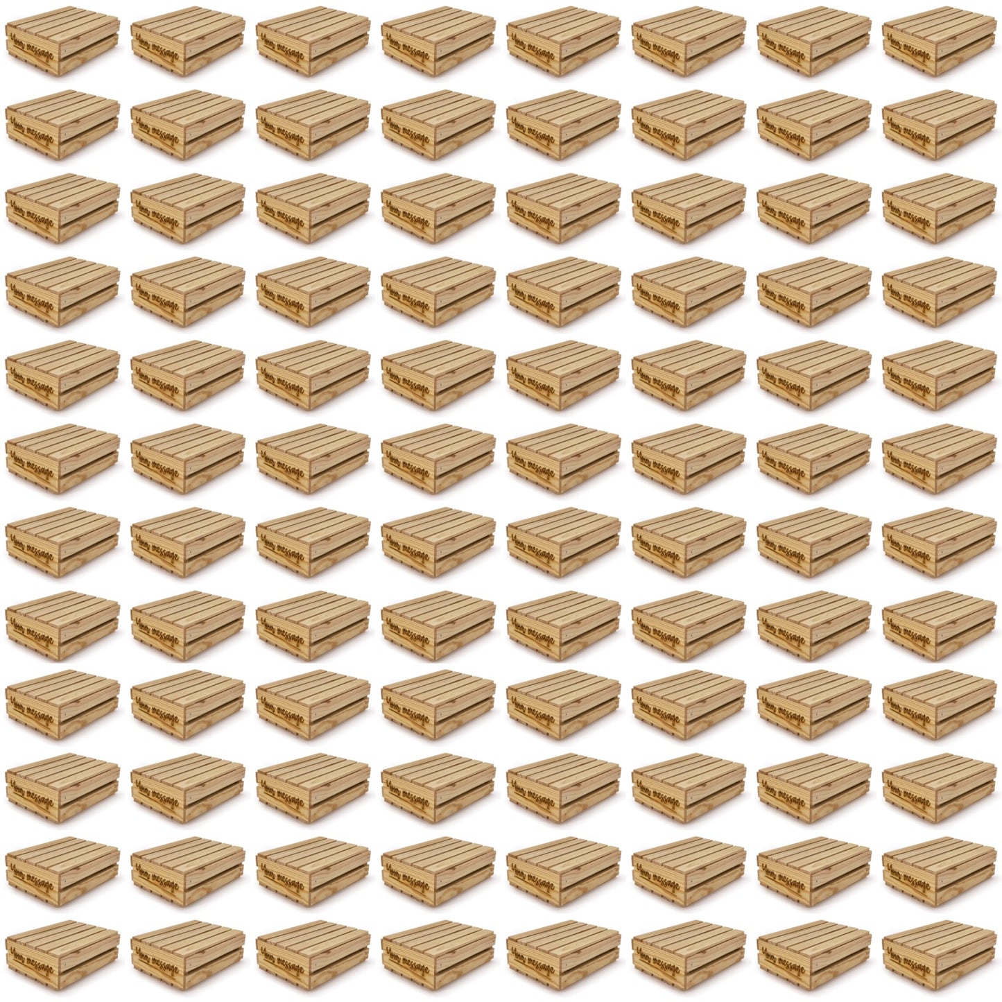 96 customized wooden crates with lids 10x8