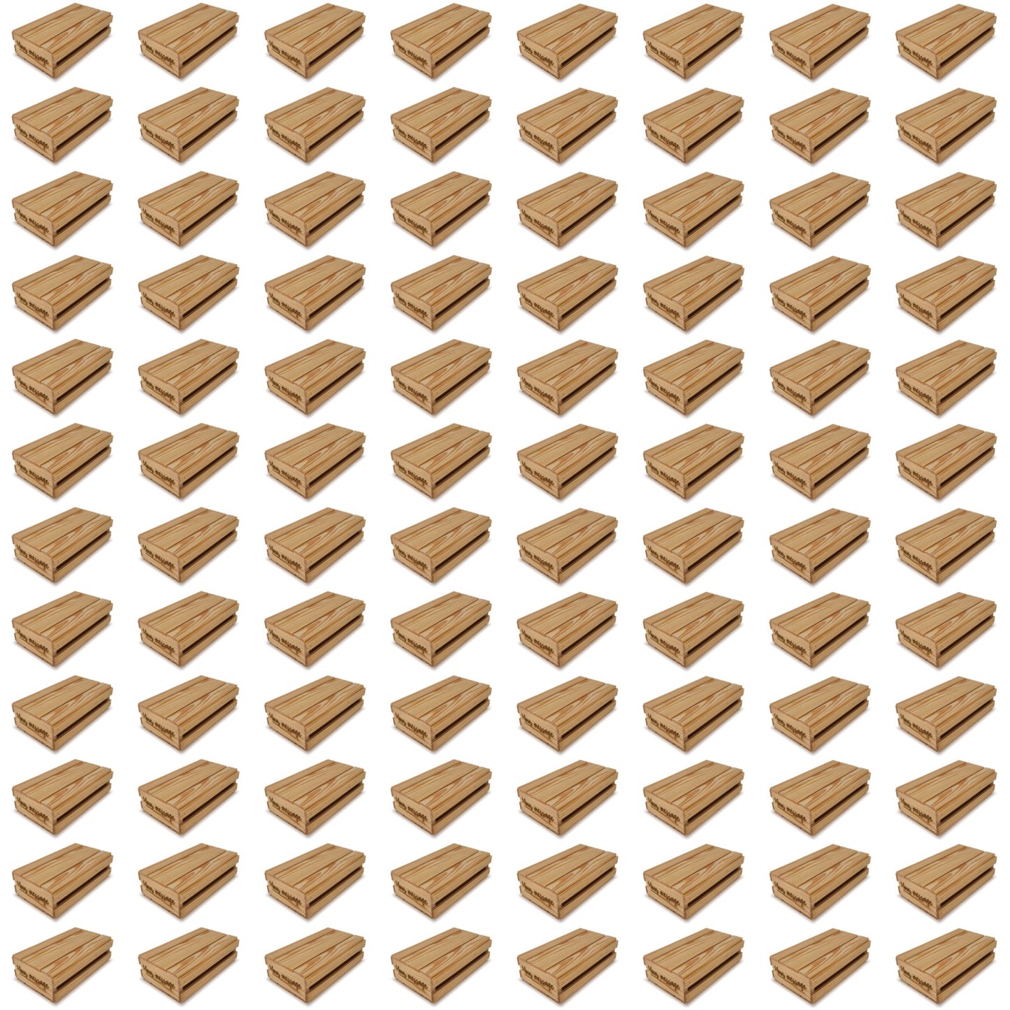 96 Small wooden crates with lid and your custom message 13x7.5x3.5