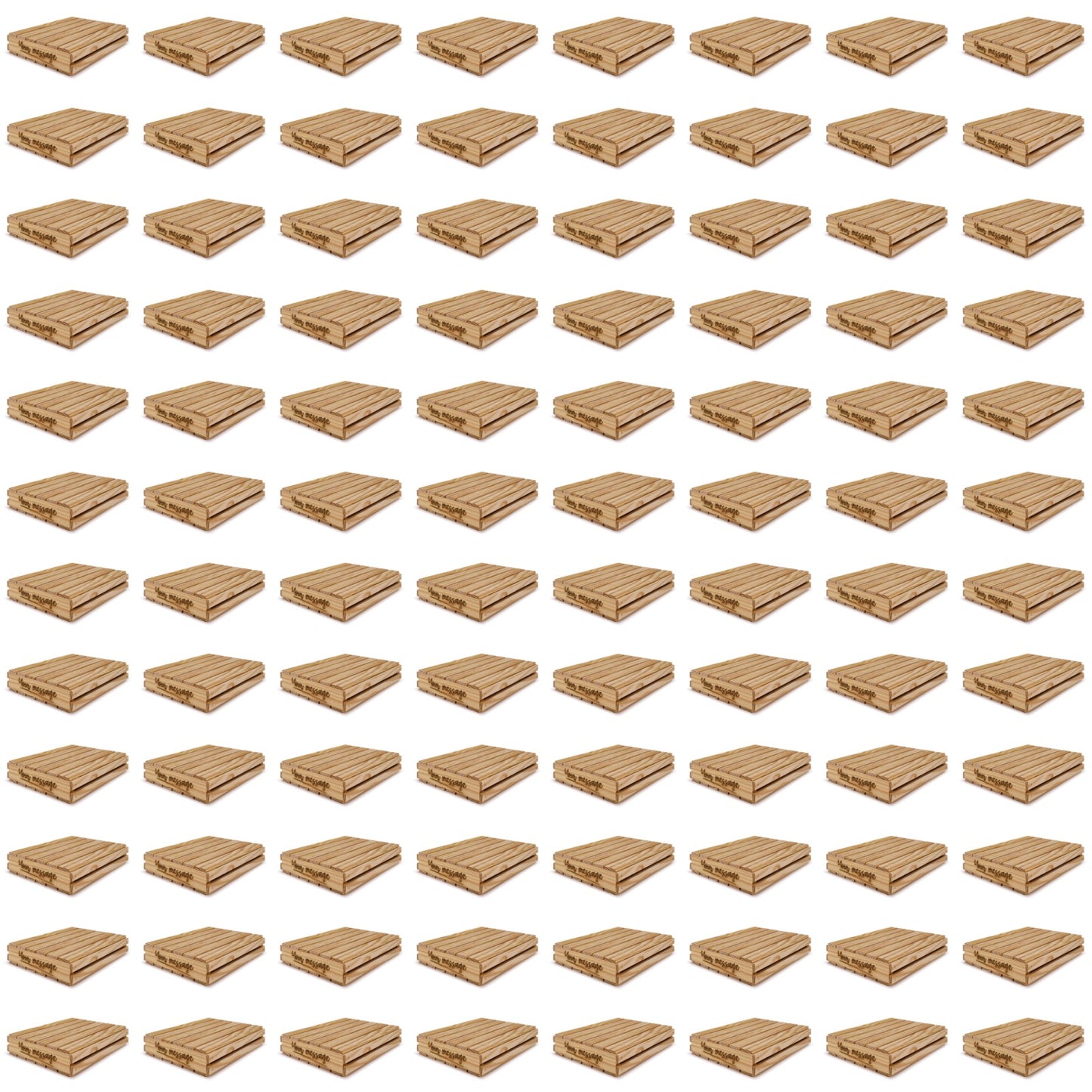 96 Small wooden crates with lid and your custom message 14x12x2.5