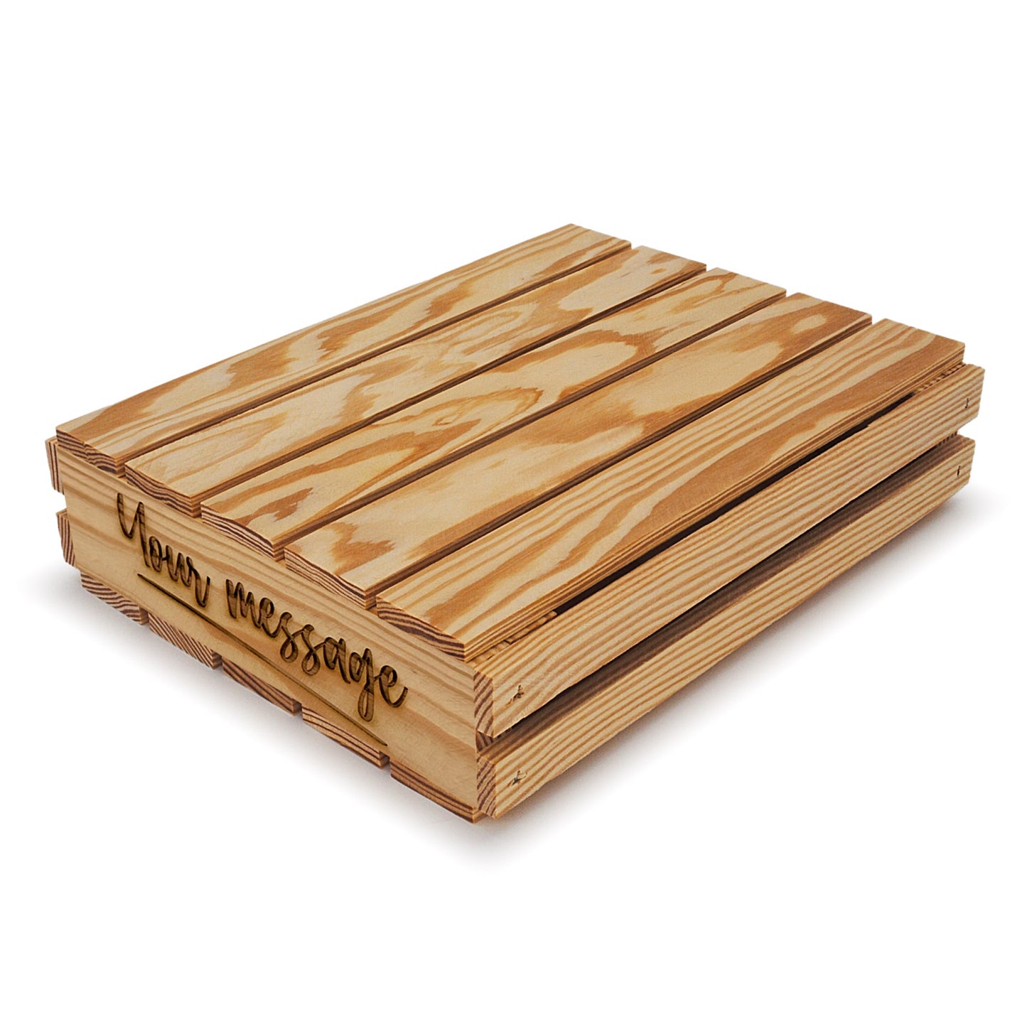 Small wooden crates with lid and your custom message 12x10x2.5, 6-SS-12-10-2.5-ST-NW-LL, 12-SS-12-10-2.5-ST-NW-LL, 24-SS-12-10-2.5-ST-NW-LL, 48-SS-12-10-2.5-ST-NW-LL, 96-SS-12-10-2.5-ST-NW-LL