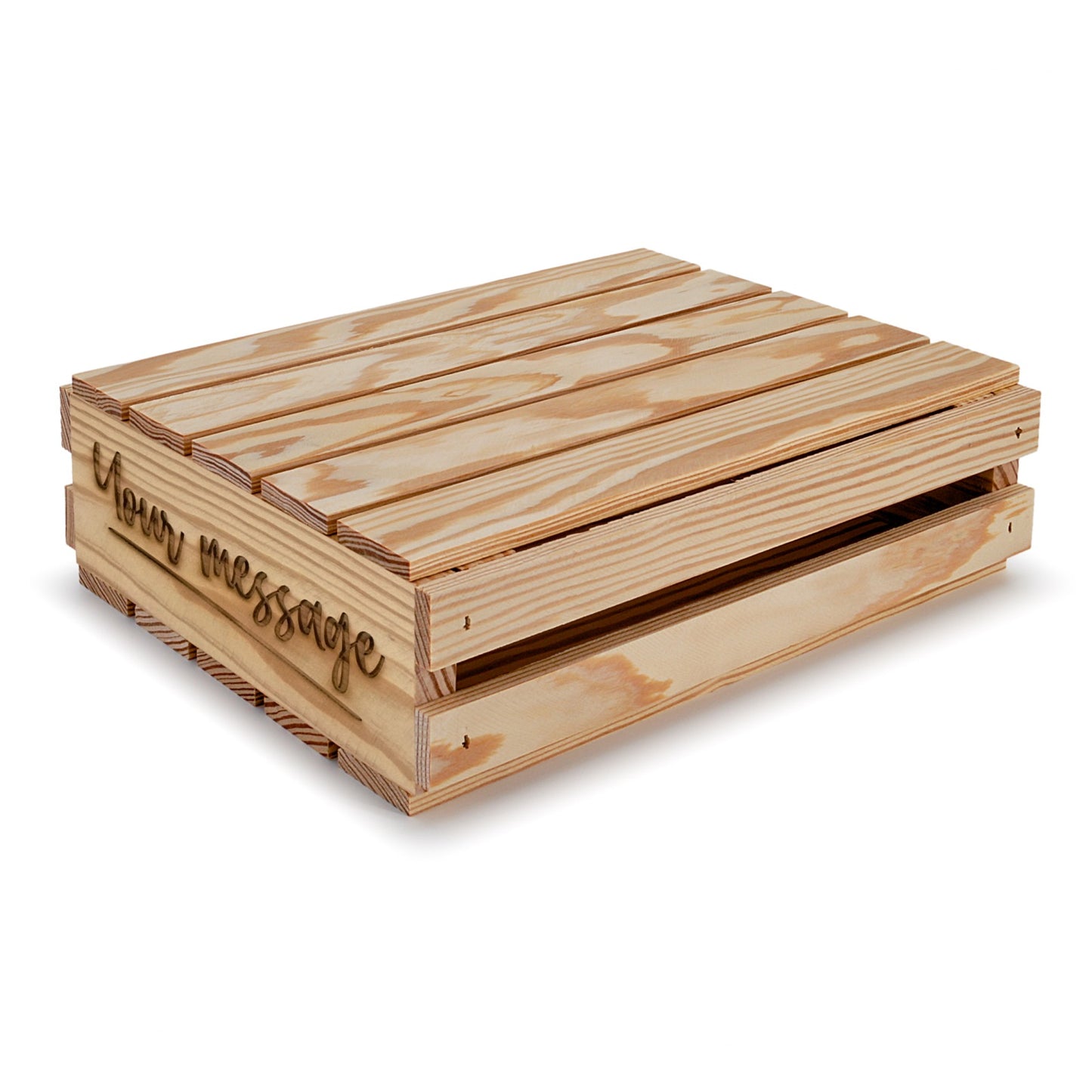 Small wooden crates with lid and your custom message 12x10x3.5, 6-SS-12-10-3.5-ST-NW-LL, 12-SS-12-10-3.5-ST-NW-LL, 24-SS-12-10-3.5-ST-NW-LL, 48-SS-12-10-3.5-ST-NW-LL, 96-SS-12-10-3.5-ST-NW-LL