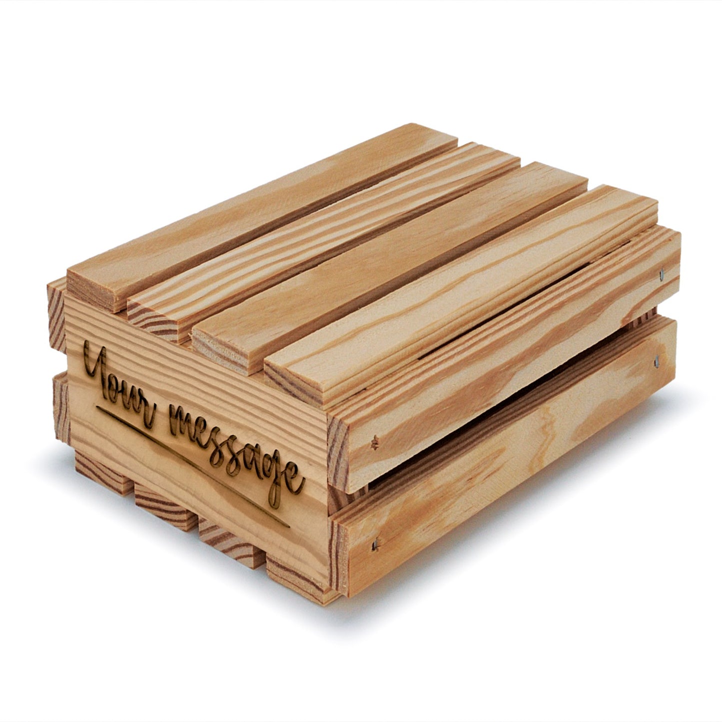 Small wooden crates with lid and your custom message 6x5x2.5, 6-SS-6-5-2.5-ST-NW-LL, 12-SS-6-5-2.5-ST-NW-LL, 24-SS-6-5-2.5-ST-NW-LL, 48-SS-6-5-2.5-ST-NW-LL, 96-SS-6-5-2.5-ST-NW-LL