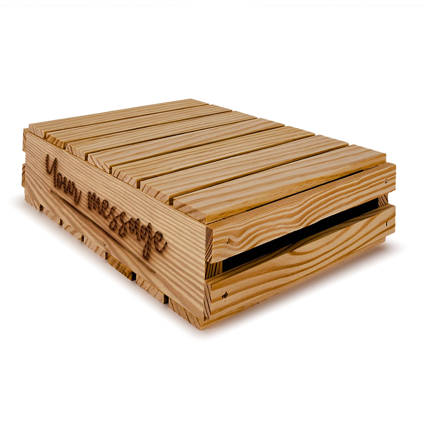 Small wooden crates with lid and your custom message 9x14x3.5, 6-SS-9-14-3.5-ST-NW-LL, 12-SS-9-14-3.5-ST-NW-LL, 24-SS-9-14-3.5-ST-NW-LL, 48-SS-9-14-3.5-ST-NW-LL, 96-SS-9-14-3.5-ST-NW-LL