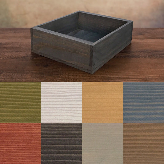 Announcing new stain colors for our handcrafted wooden crates and boxes