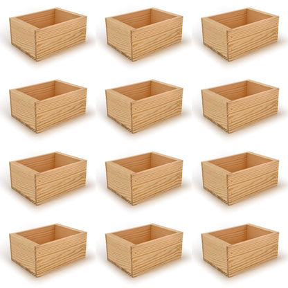 12 Small wooden crate boxes 7x5.5x3.5