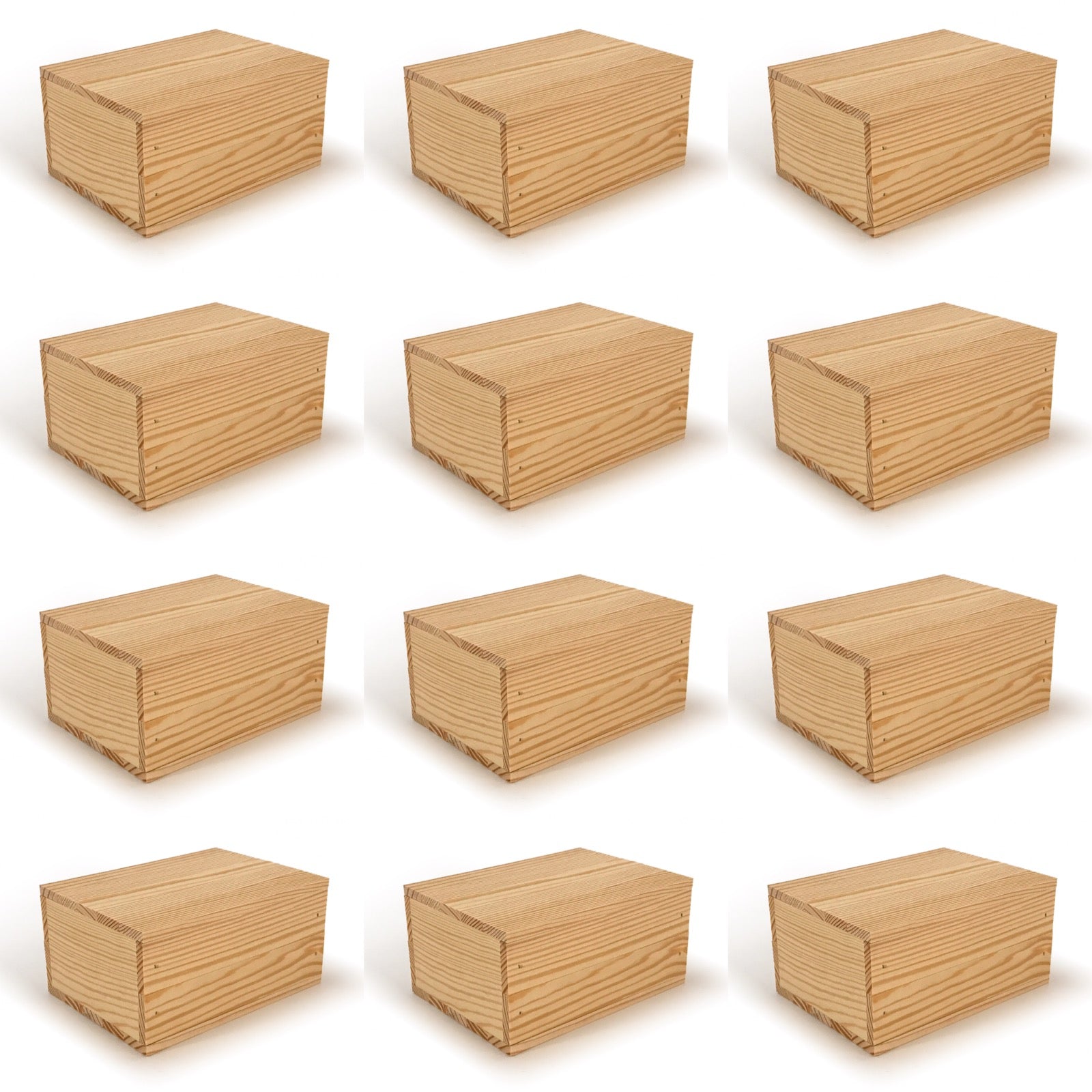 12 Small wooden crate boxes with lid 7x5.5.3.5