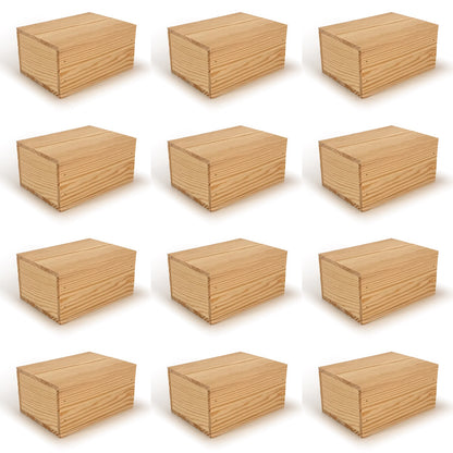 12 Small wooden crate boxes with lid 7x5.5.3.5