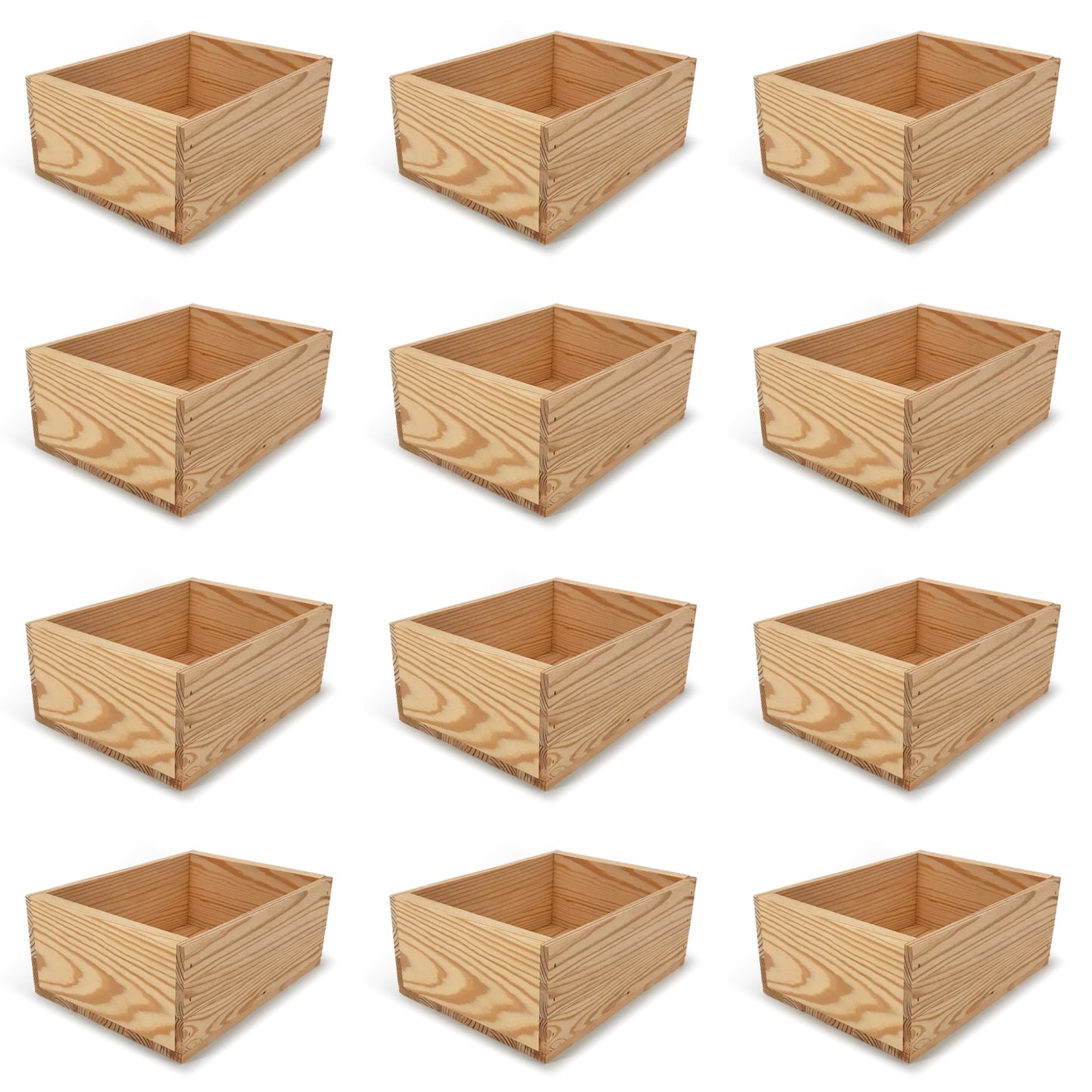 12 Small wooden crates 10x8x4.25