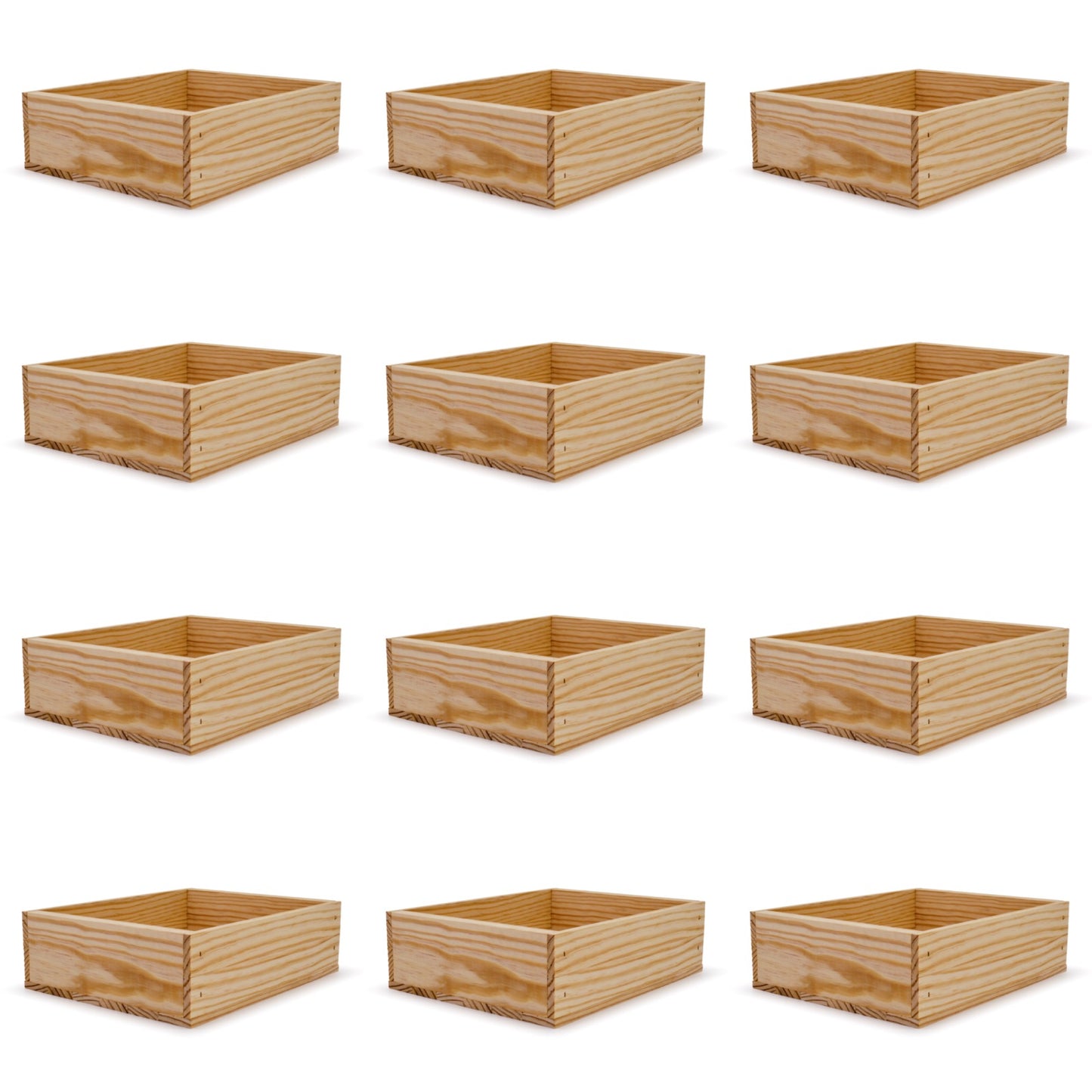 12 Small wooden crates 12x9.75x3.5