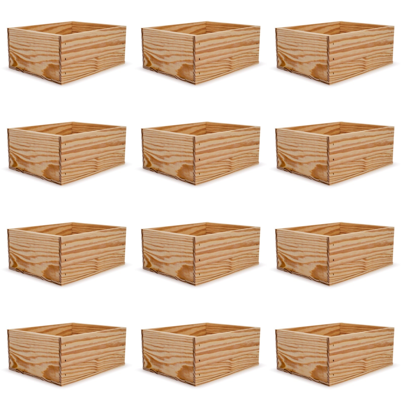 12 Small wooden crates 12x9.75x5.25