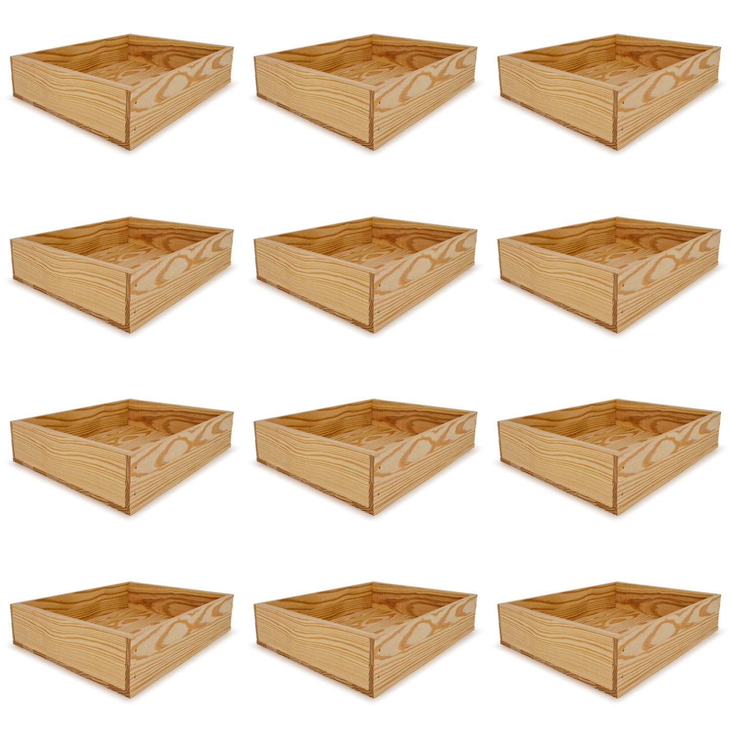 12 Small wooden crates 16x13.25x3.5