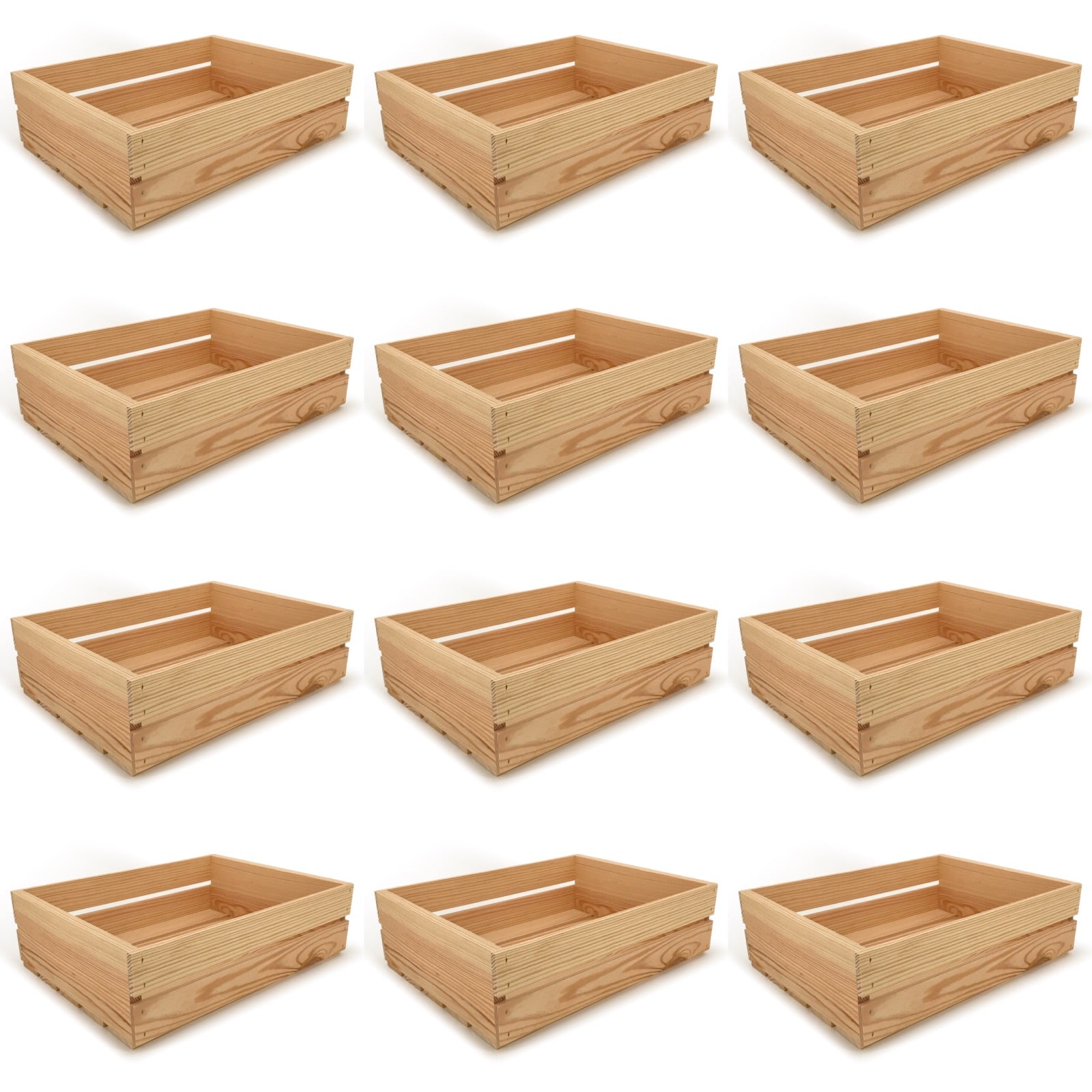 12 Small wooden crates 18x14x5.25
