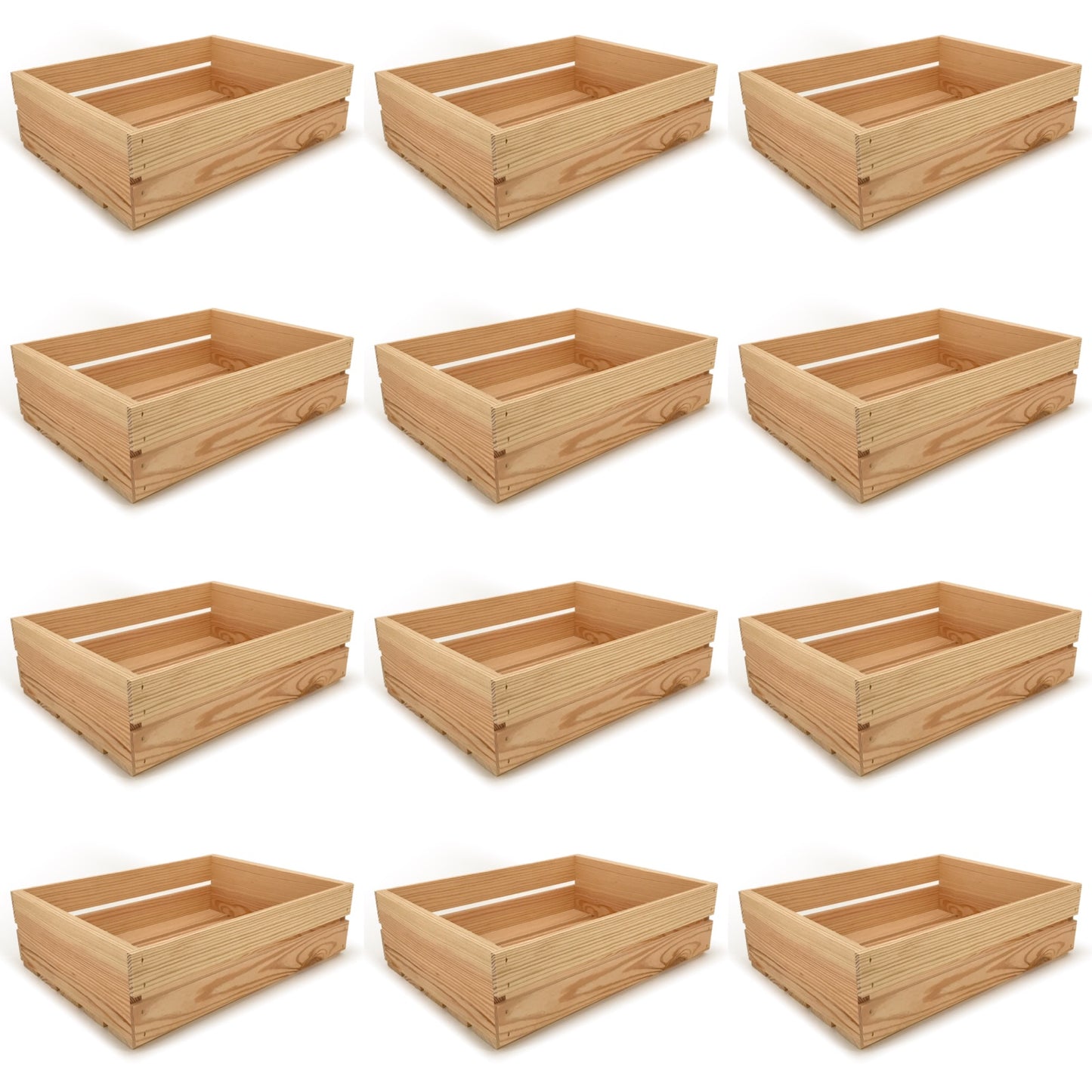 12 Small wooden crates 18x14x5.25