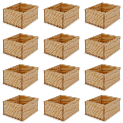 12 Small wooden crates 5x4.5x2.75