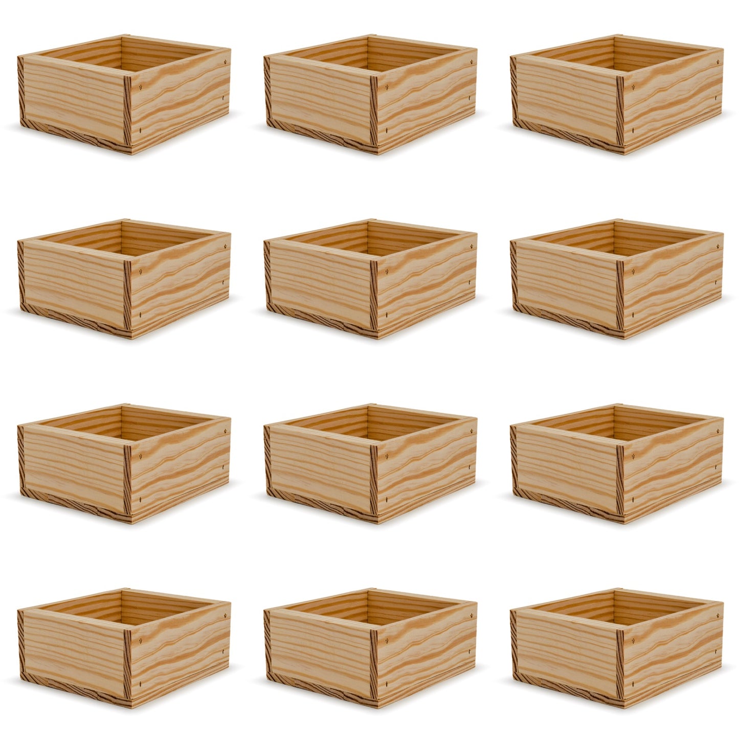 12 Small wooden crates 6x5.5x2.75