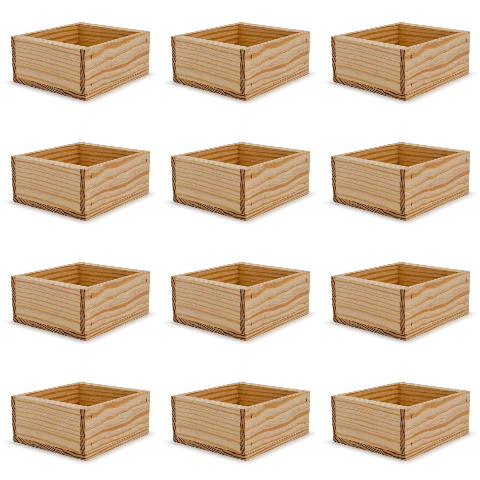 12 Small wooden crates 6x5.5x2.75