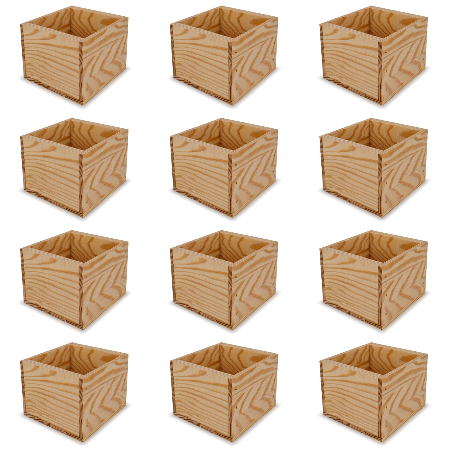 12 Small wooden crates 6x6.25x5.25