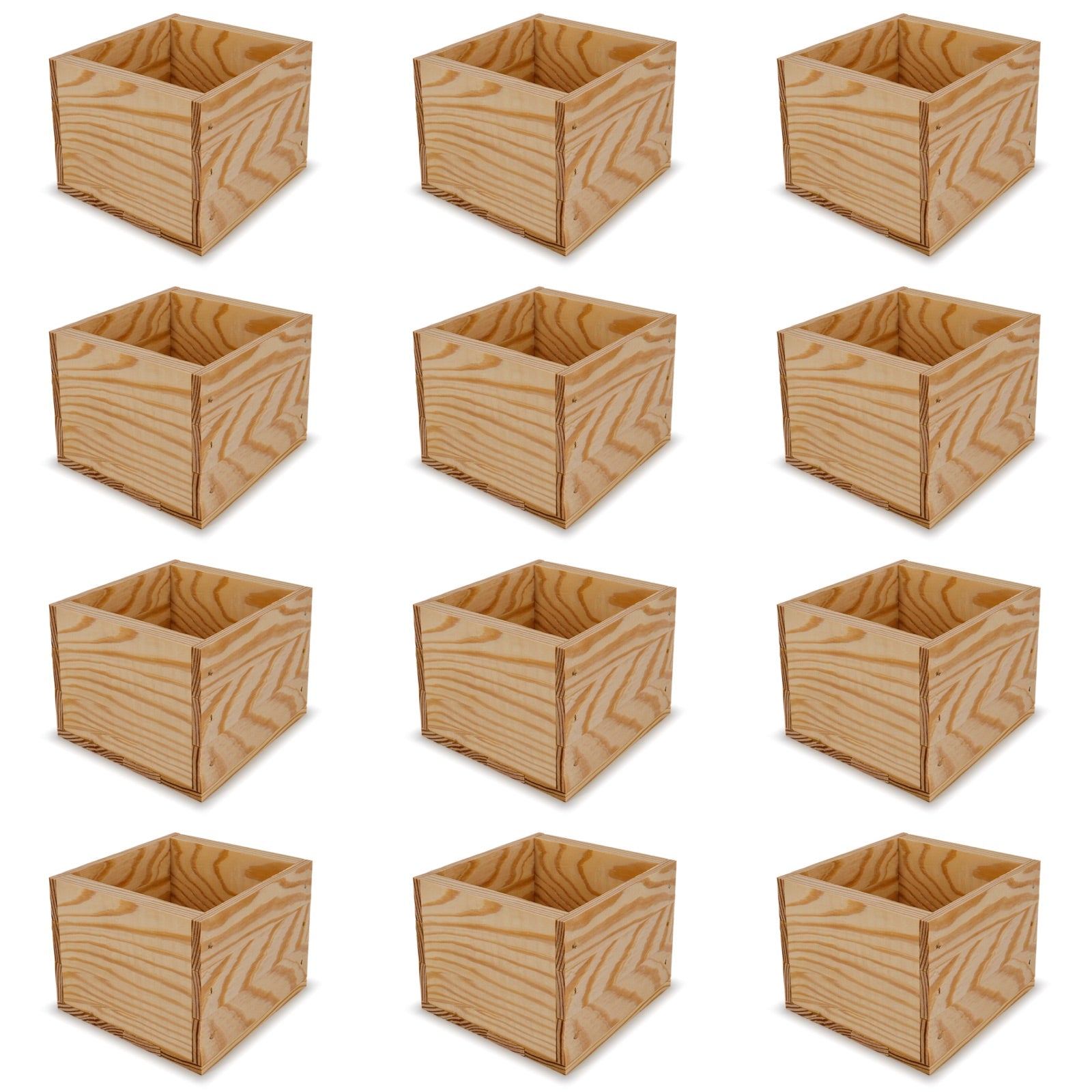 12 Small wooden crates 6x6.25x5.25