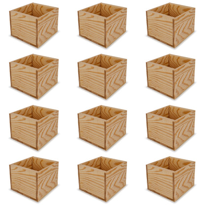 12 Small wooden crates 6x6.25x5.25