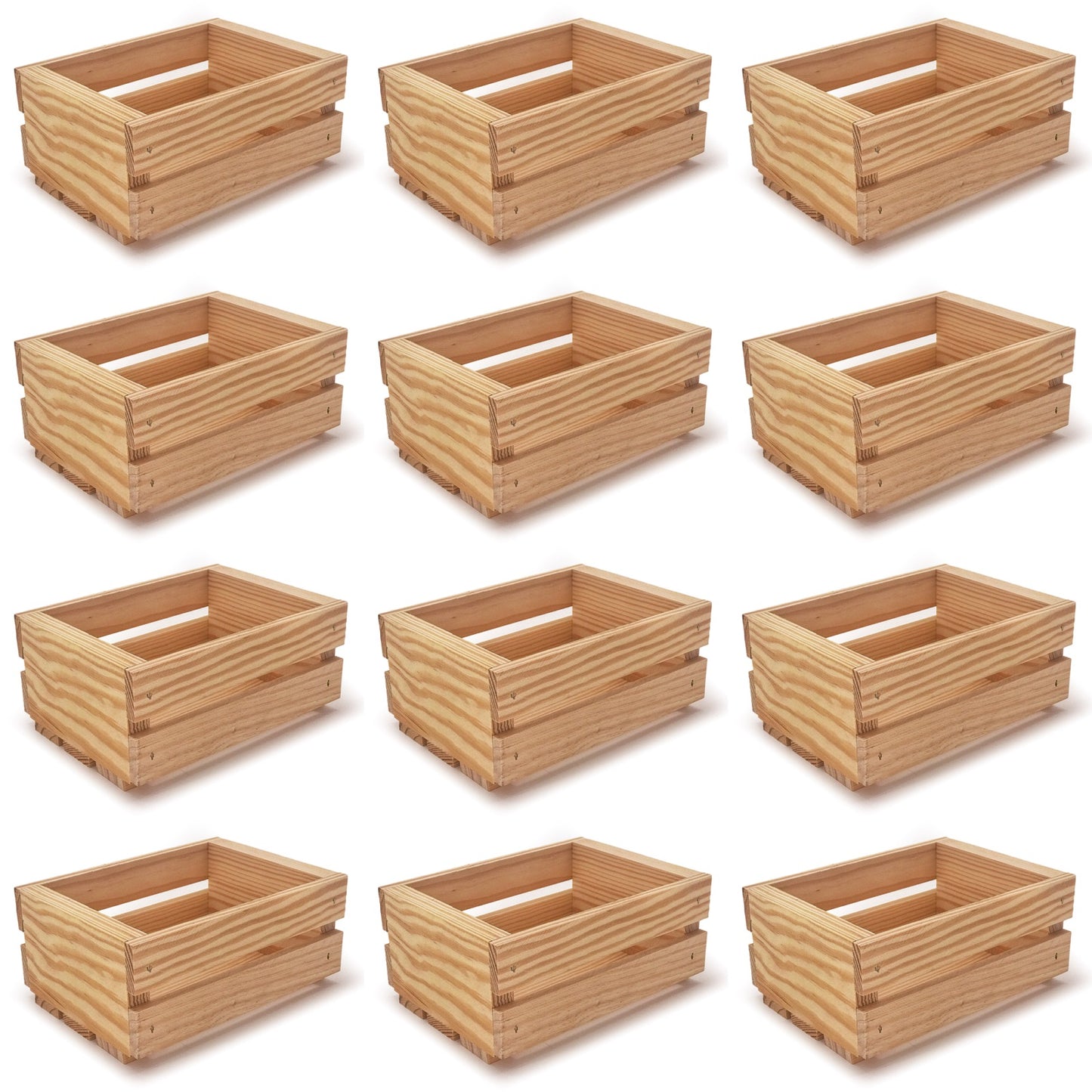 12 Small wooden crates 7.125x5.5x3.5
