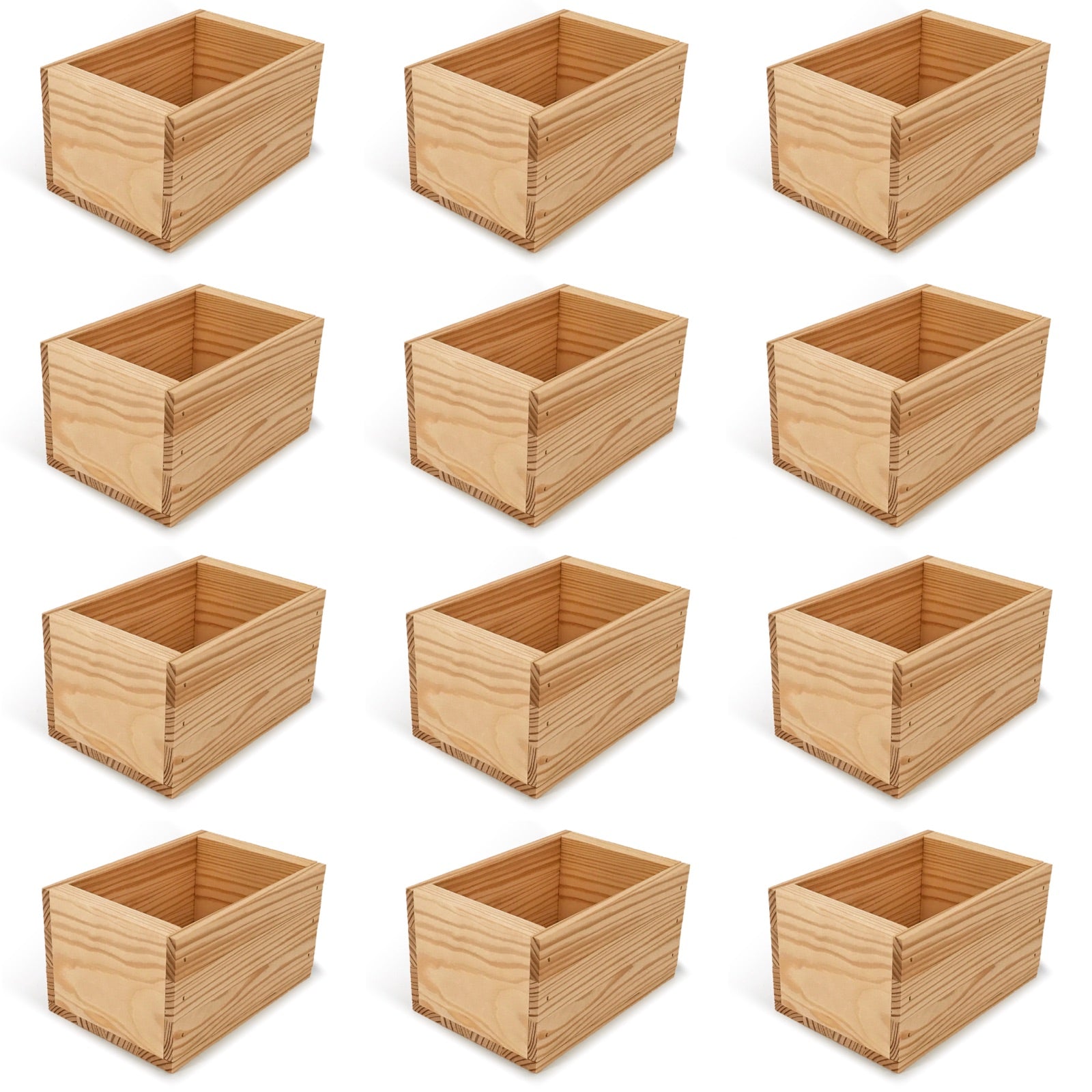 12 Small wooden crates 7x5x4.25