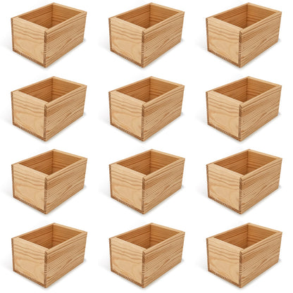 12 Small wooden crates 7x5x4.25
