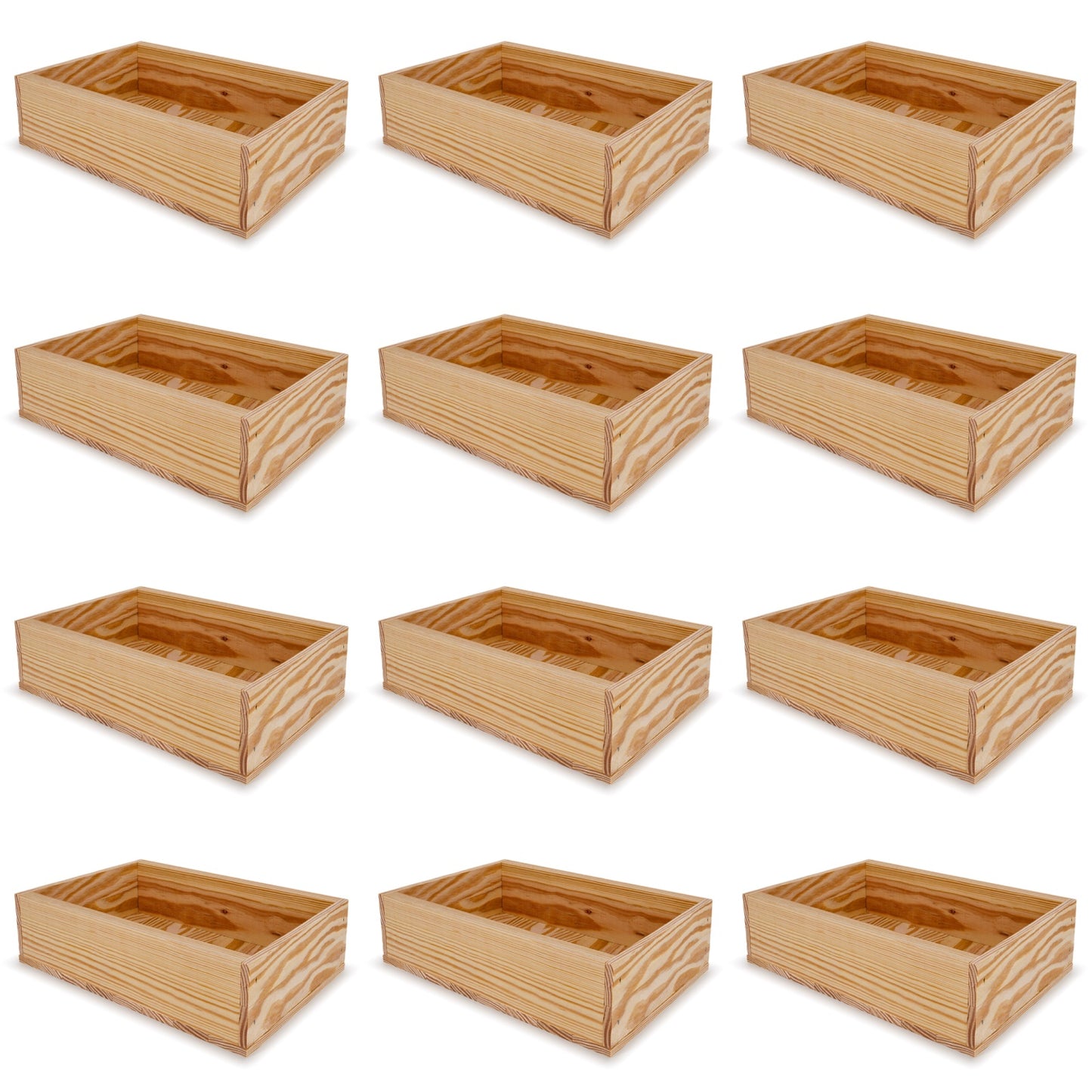 12 Small wooden crates 8x13.25x3.5