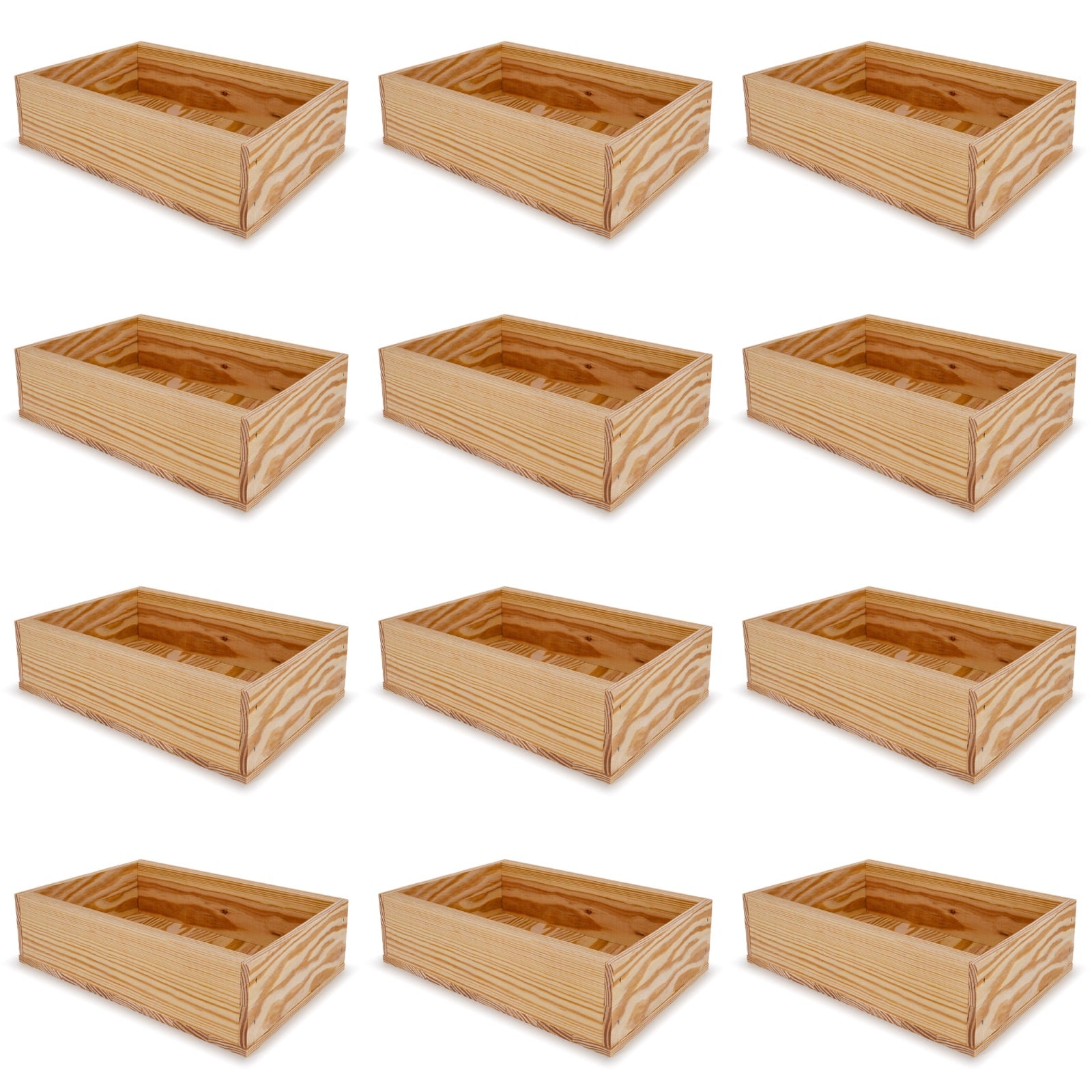 12 Small wooden crates 8x13.25x3.5