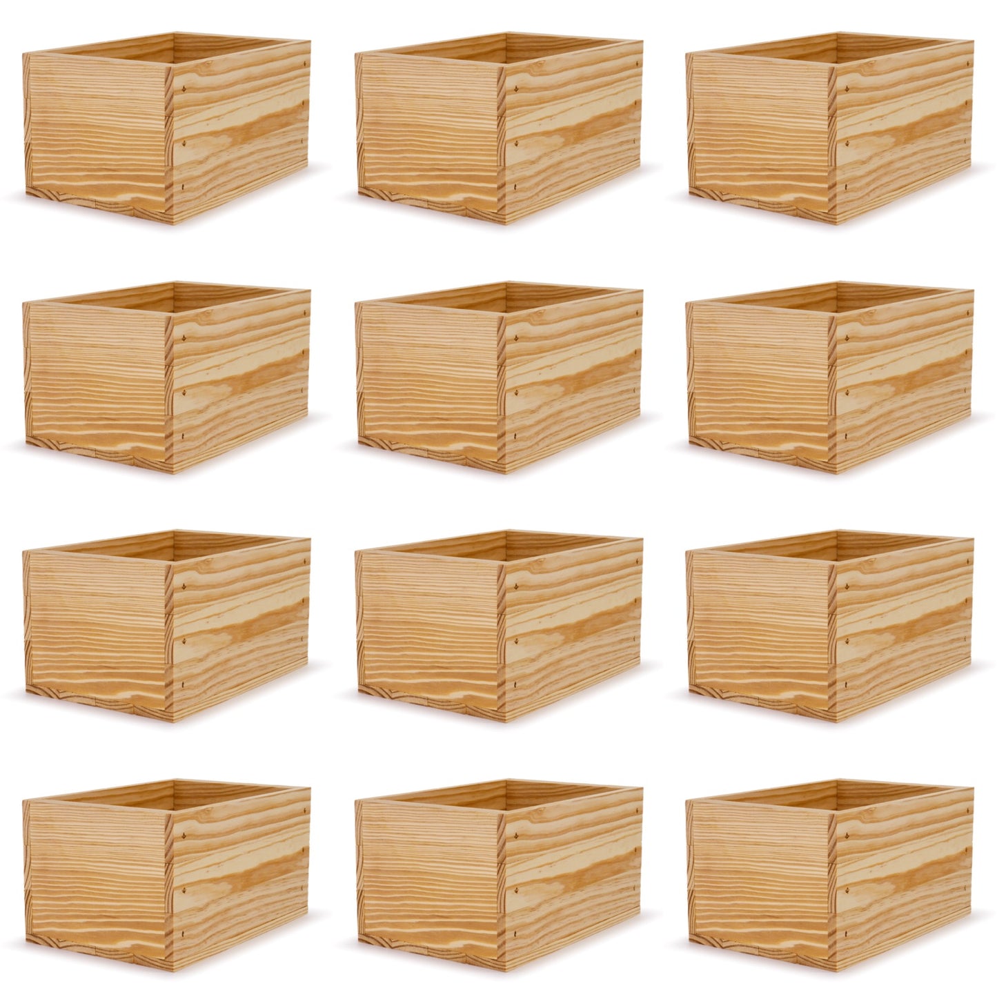 12 Small wooden crates 9x6.25x5.25