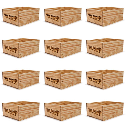 12 Small wooden crates with custom message 12x9.75x5.25