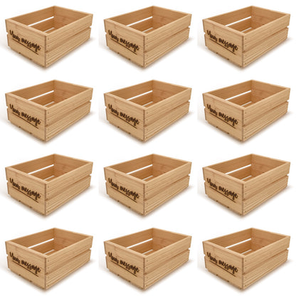12 Small wooden crates with custom message 12x9x5.25
